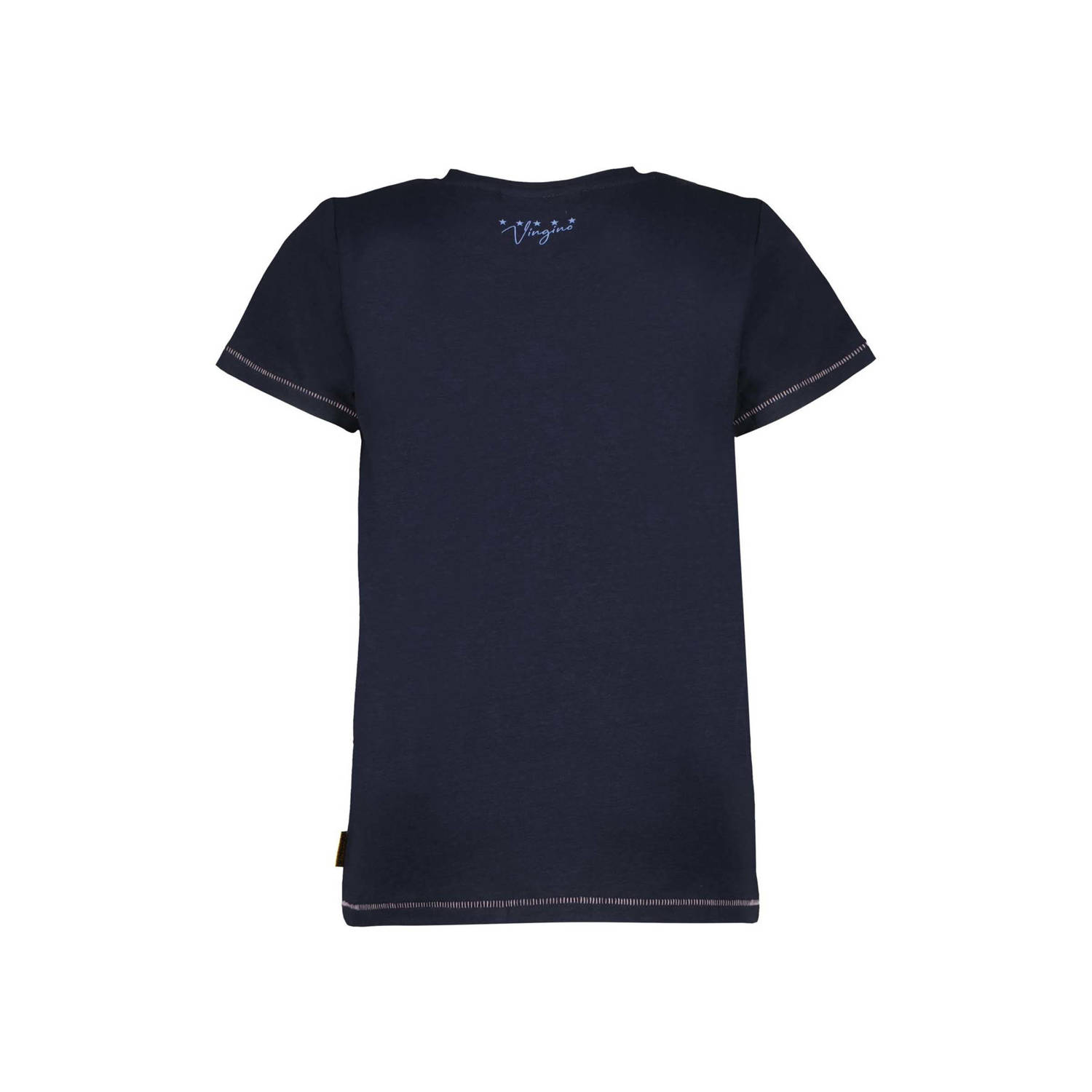 Vingino T-shirt Hetty met printopdruk donkerblauw paars