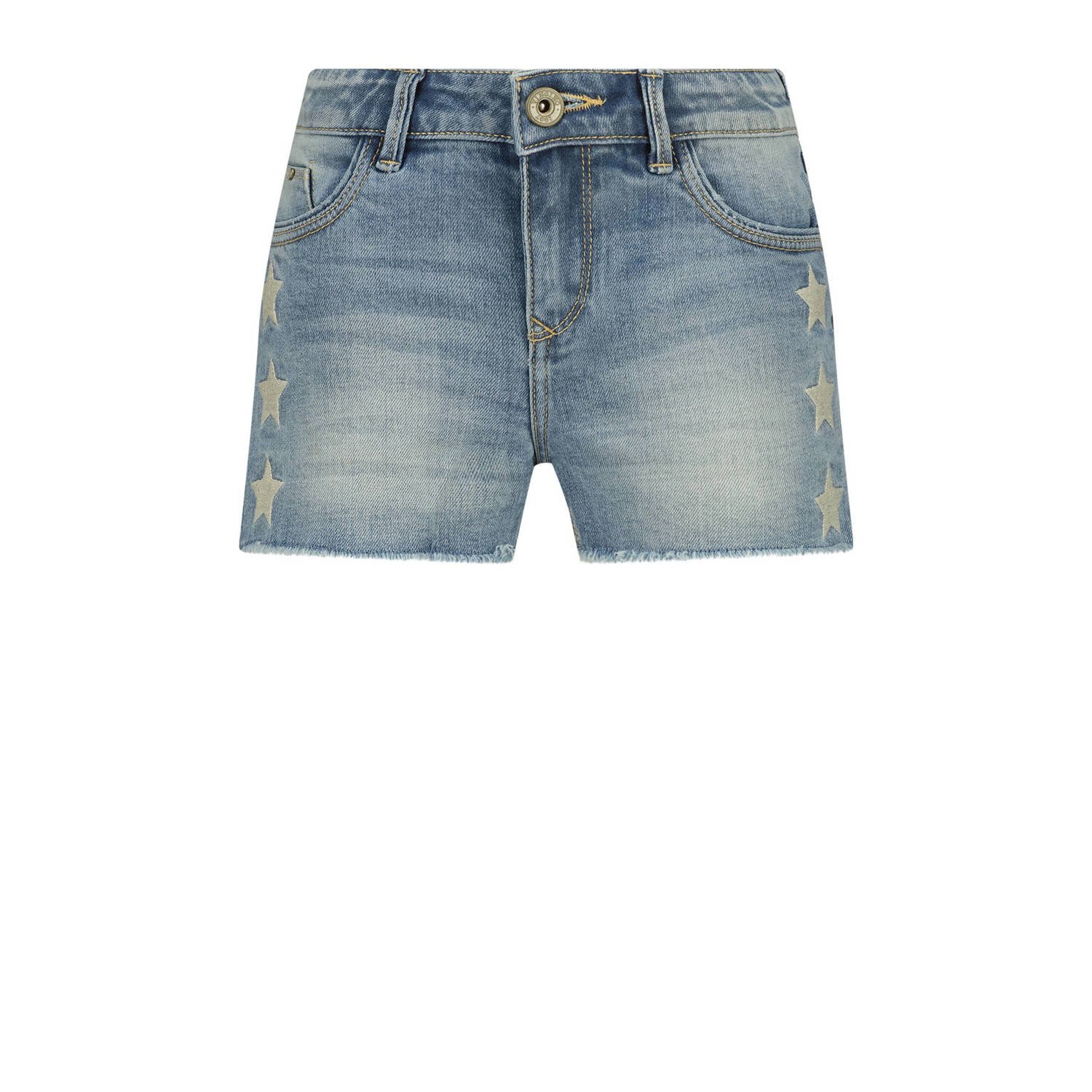 VINGINO denim short Dafina Star met sterren old vintage Korte broek Blauw 146