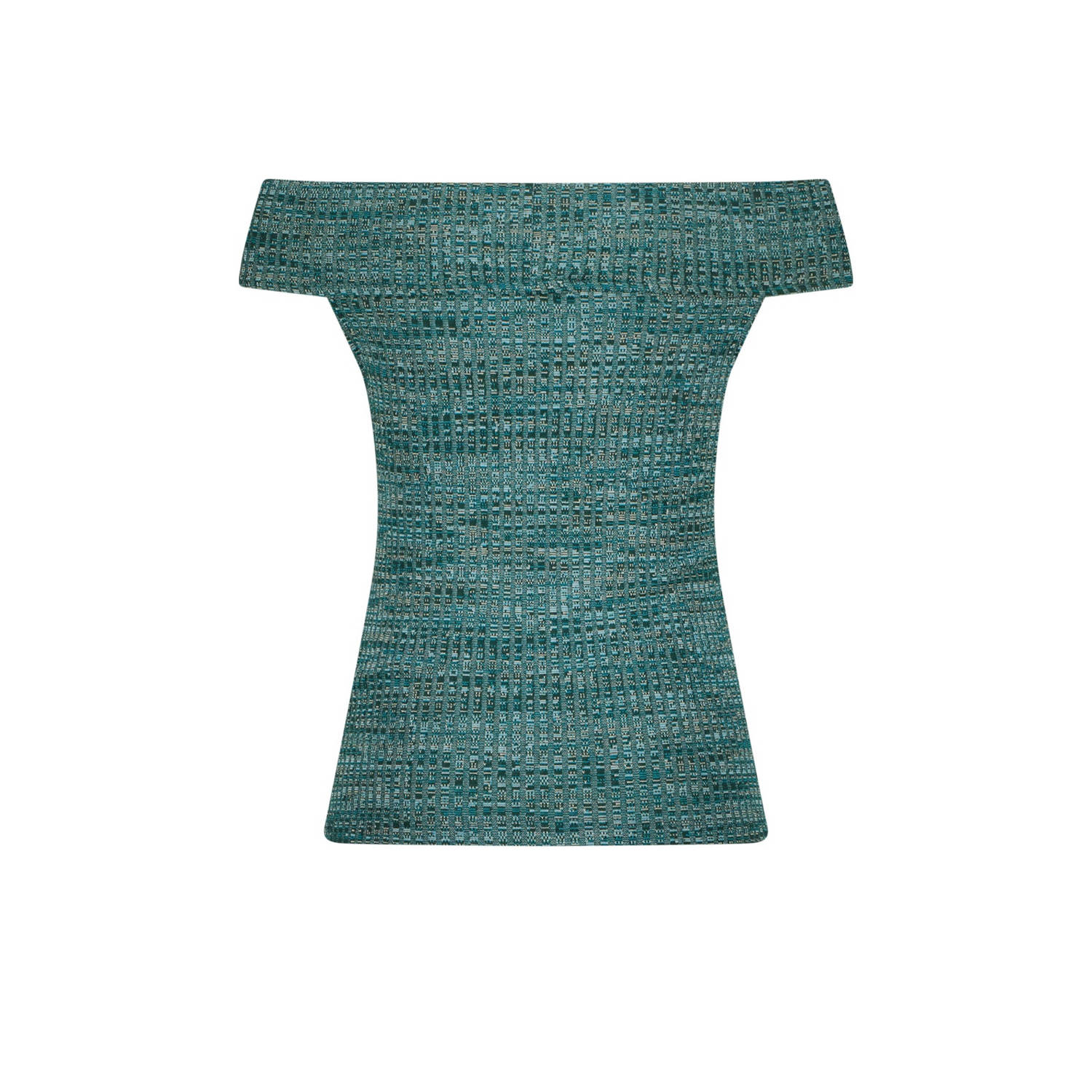 Vingino gemêleerde off shoulder top Ilena petrol