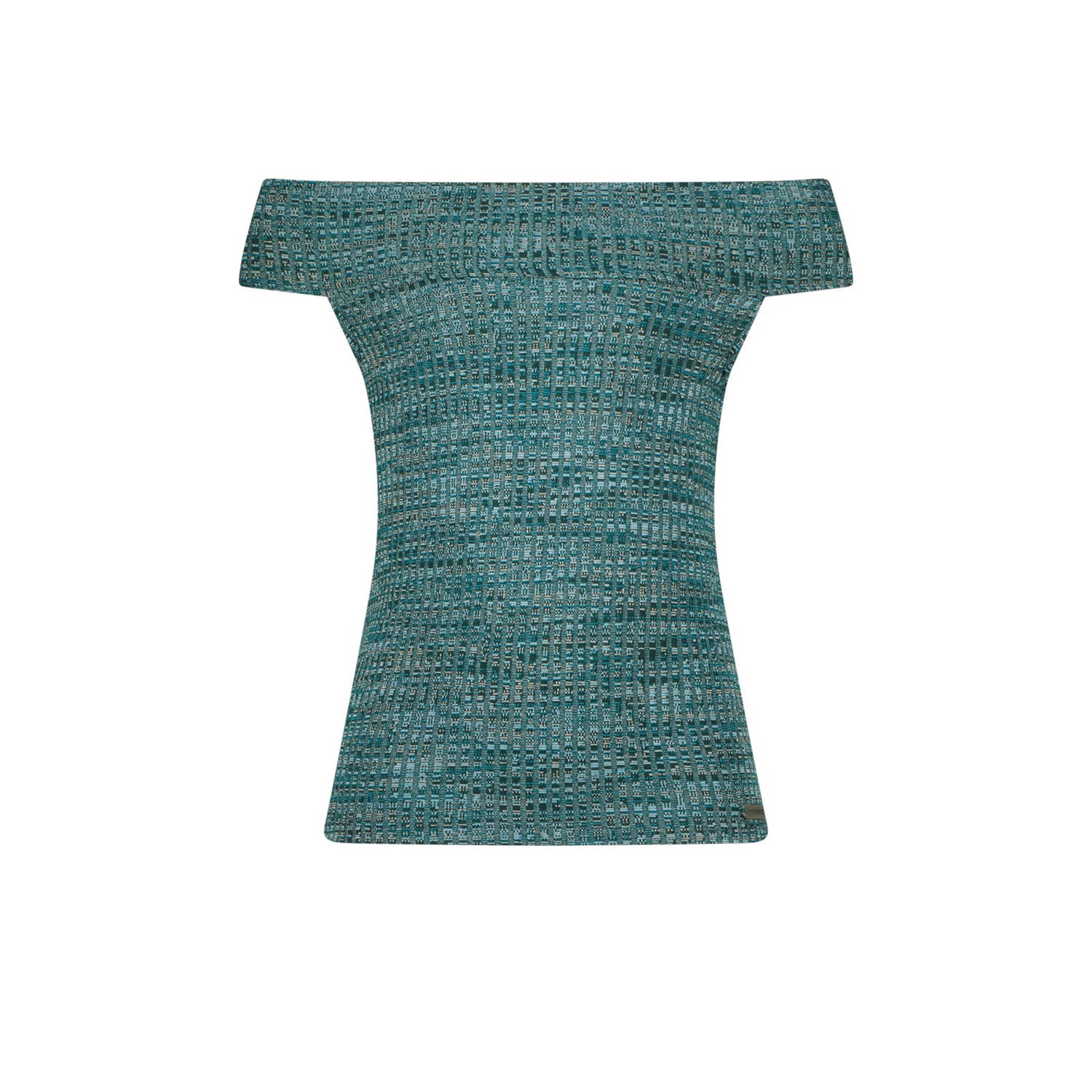 Vingino gemêleerde off shoulder top Ilena petrol