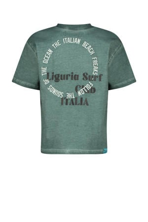 T-shirt Hyma met backprint warmgroen