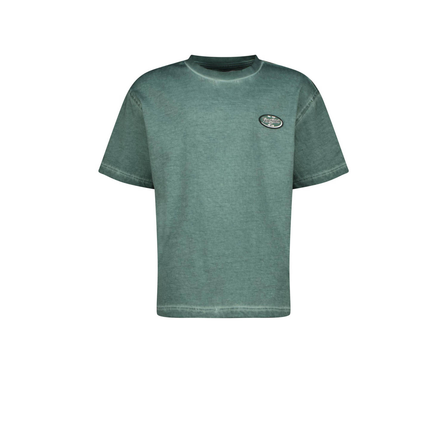 VINGINO T-shirt Hyma met backprint warmgroen Jongens Katoen Ronde hals 140