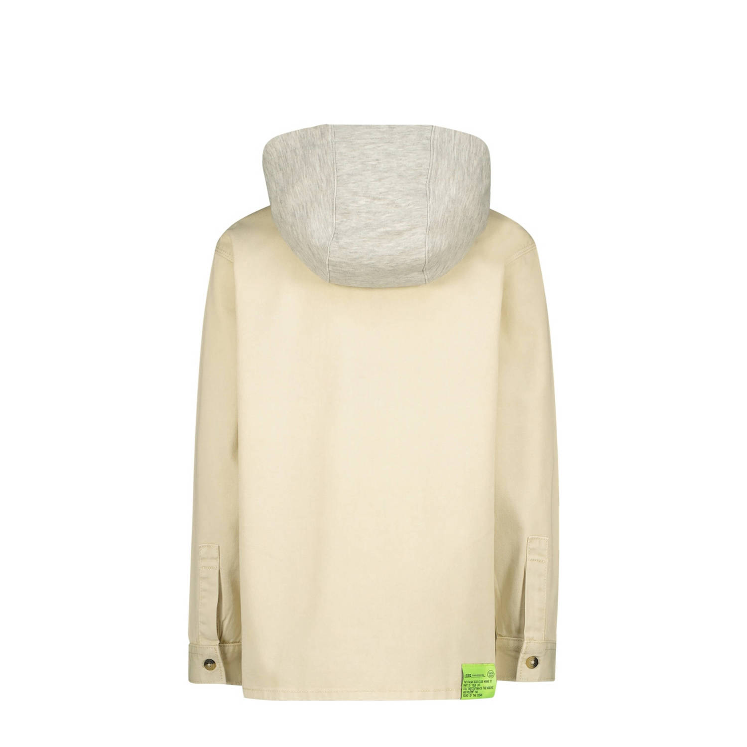 Vingino overshirt Lior met capuchon ecru grijs melange