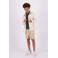 Vingino overshirt Lior met capuchon ecru/grijs melange