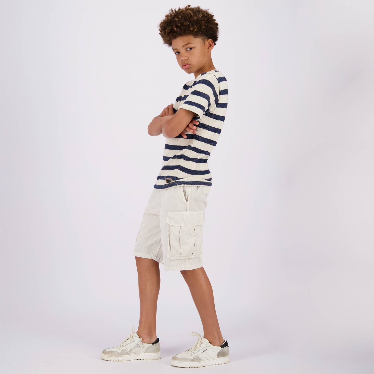 VINGINO cargo short Ribs ecru Korte broek Jongens Katoen Effen 140