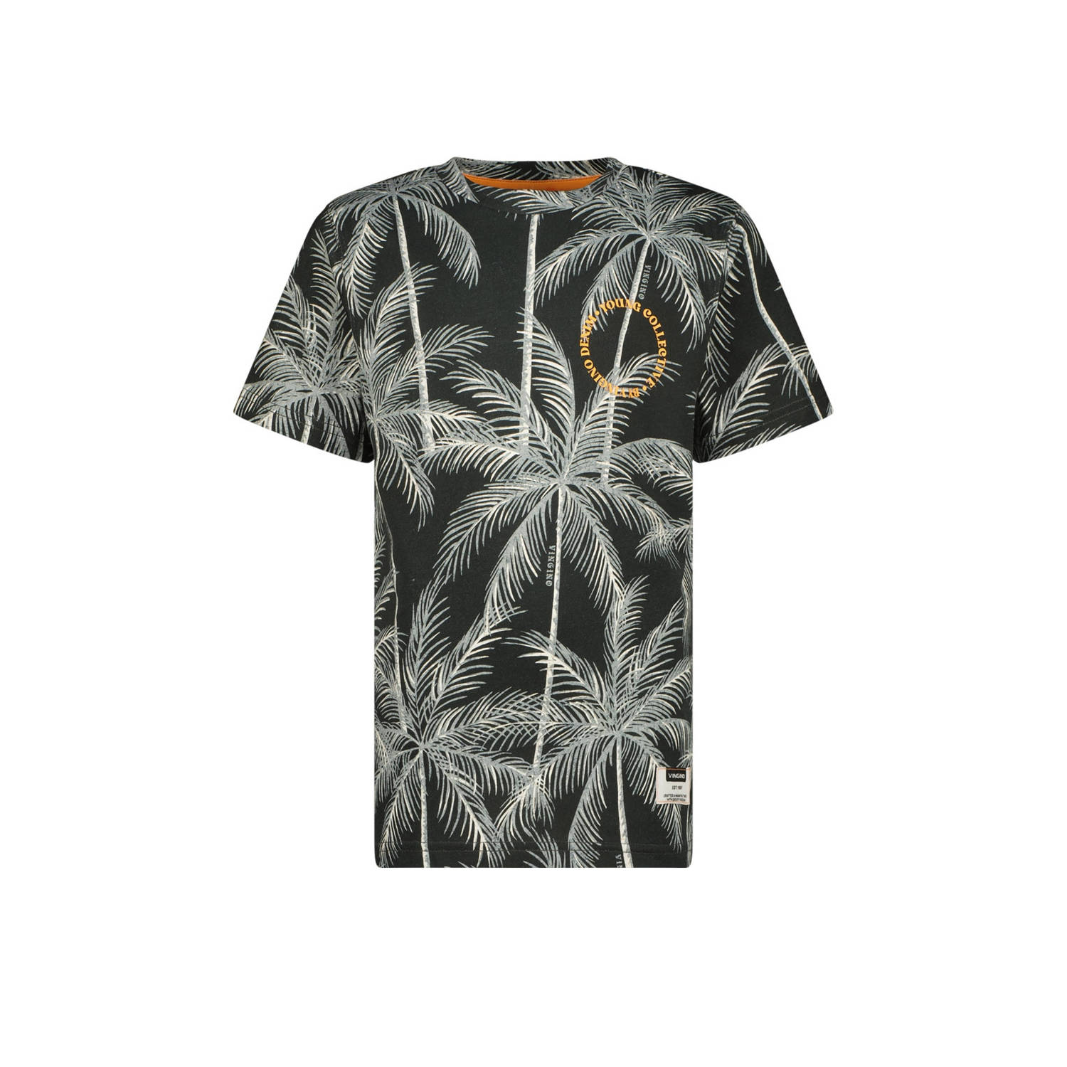 VINGINO T-shirt Jesto met all over print grijsblauw lichtgrijs Jongens Katoen Ronde hals 164