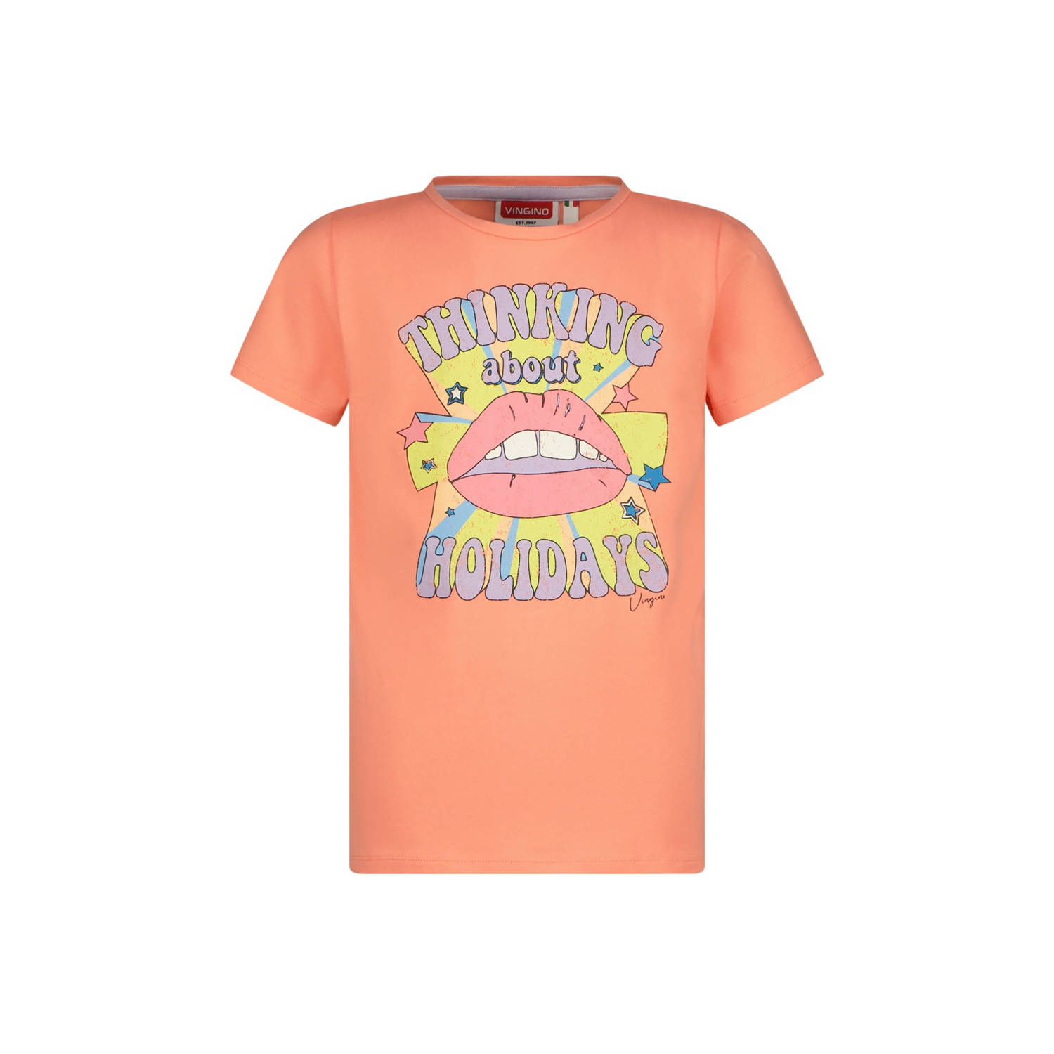 Vingino T-shirt met printopdruk oranje