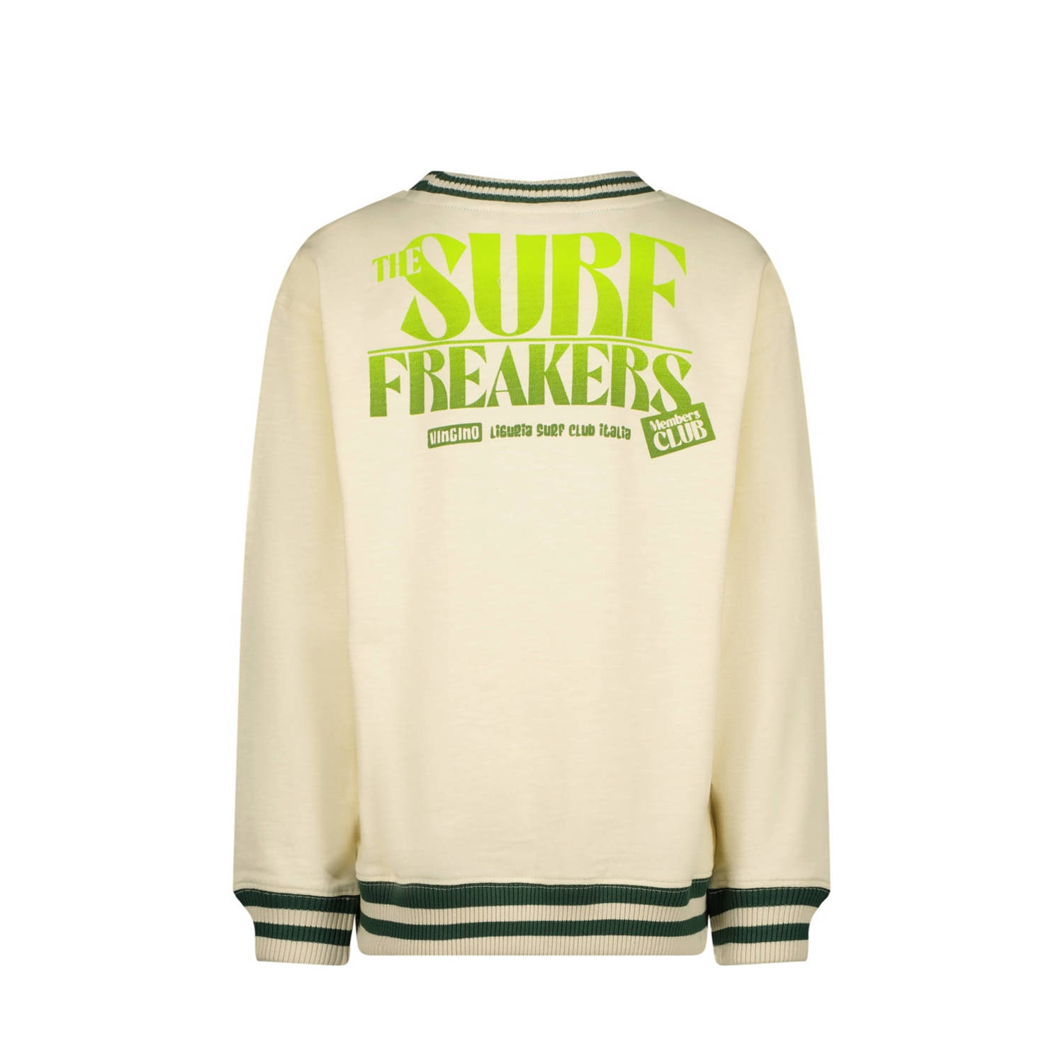 Vingino sweater Nijo met backprint ecru zwart