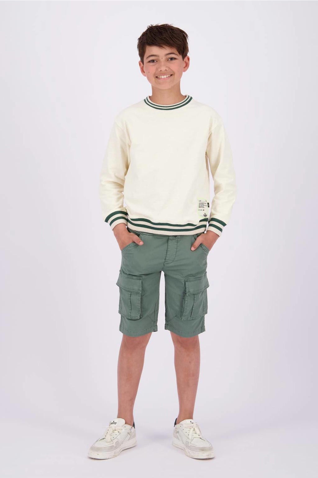 Vingino sweater Nijo met backprint ecru/zwart