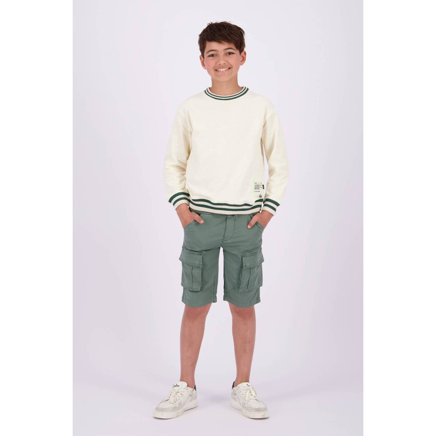 VINGINO sweater Nijo met backprint ecru zwart Backprint 128