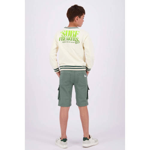 Vingino sweater Nijo met backprint ecru/zwart afbeelding