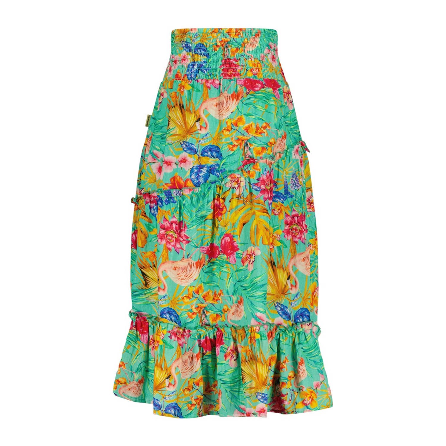 Vingino gebloemde rok Qisanne groen multicolor