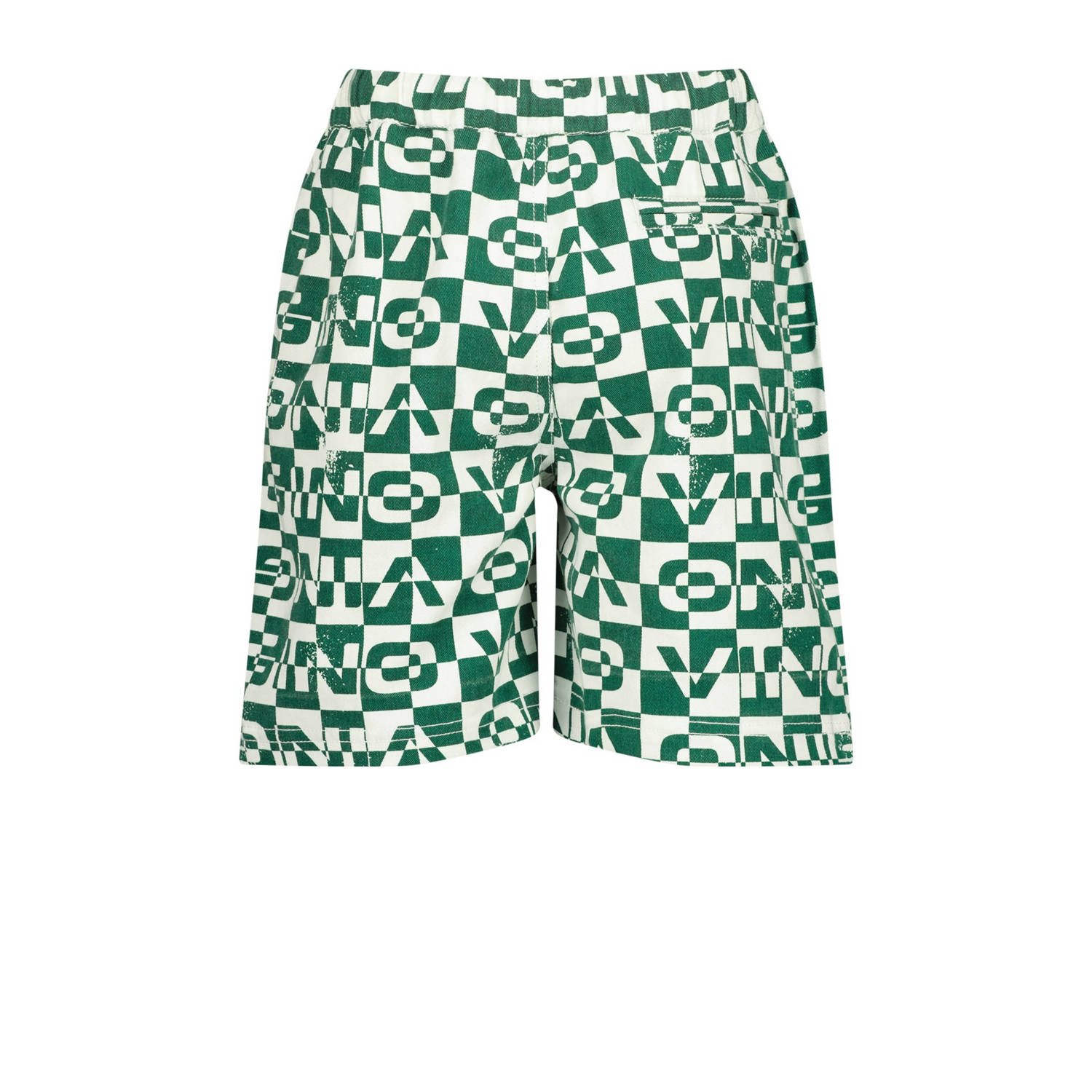 Vingino casual short Rafie met all over print flessengroen wit