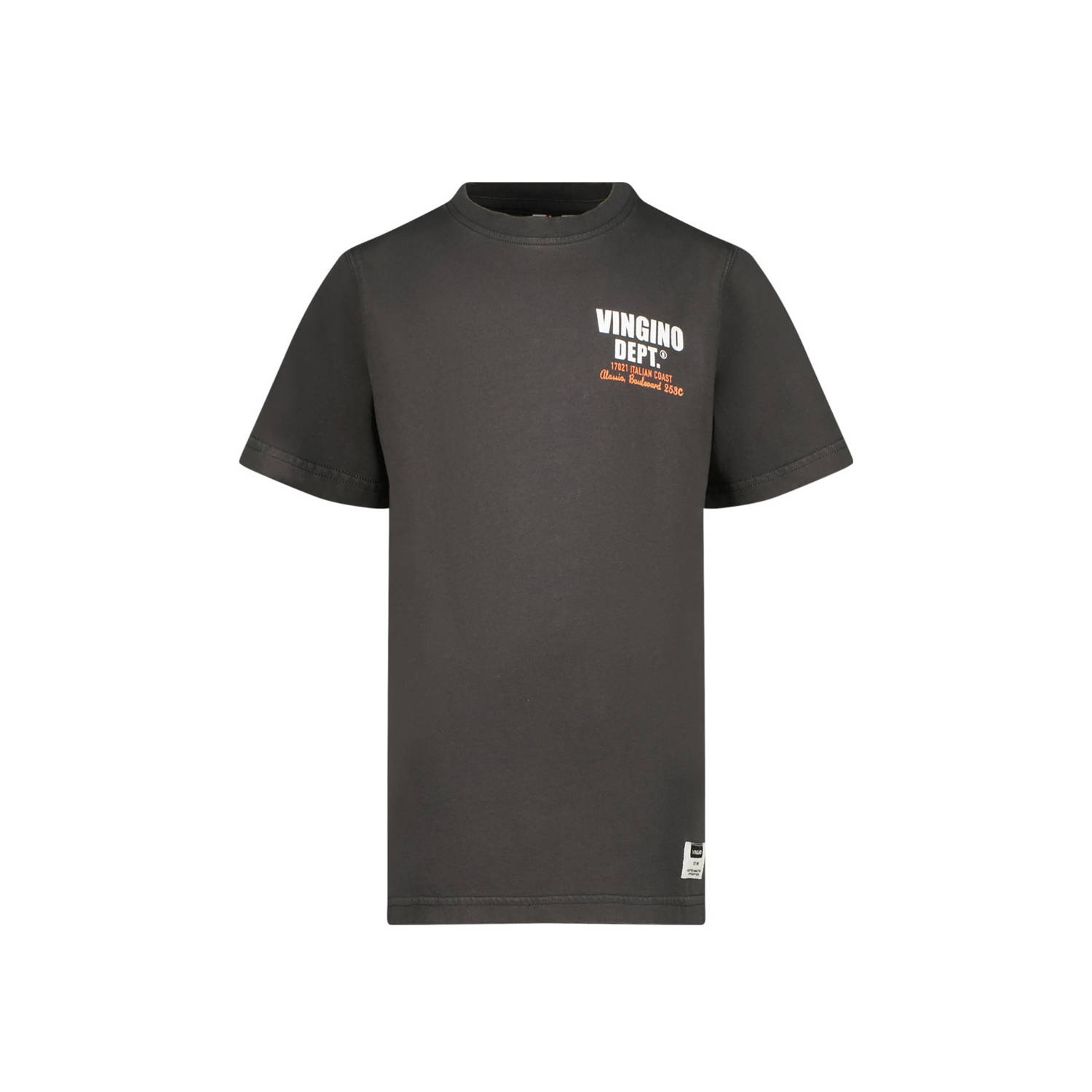 Vingino T-shirt Jary met backprint donkergrijs