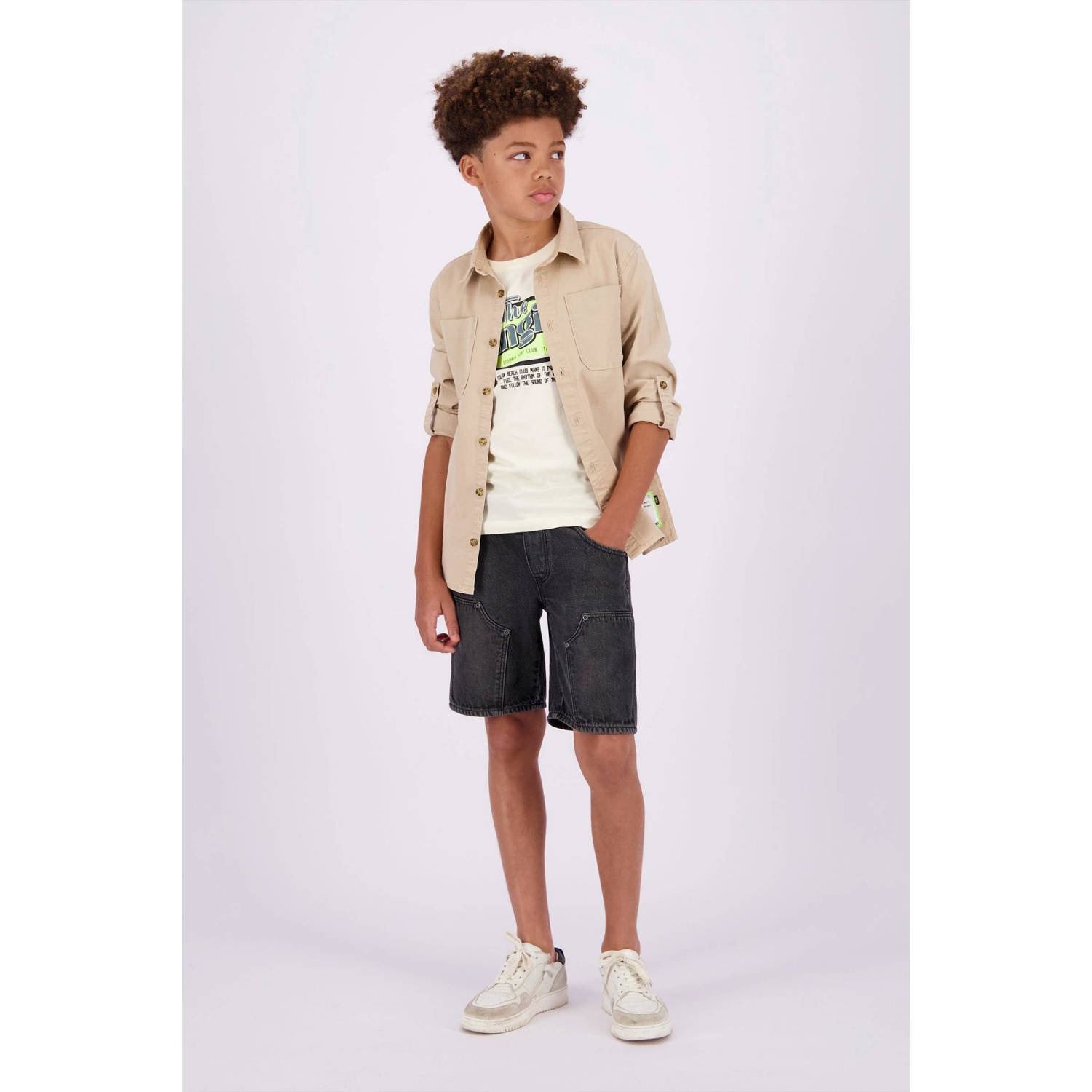VINGINO denim short Cabrini black denim Korte broek Zwart Effen 128