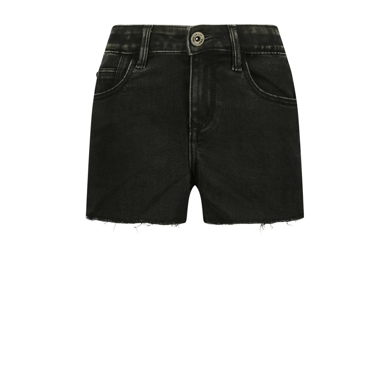 VINGINO denim short Daizy black denim Korte broek Zwart Meisjes Stretchdenim 134