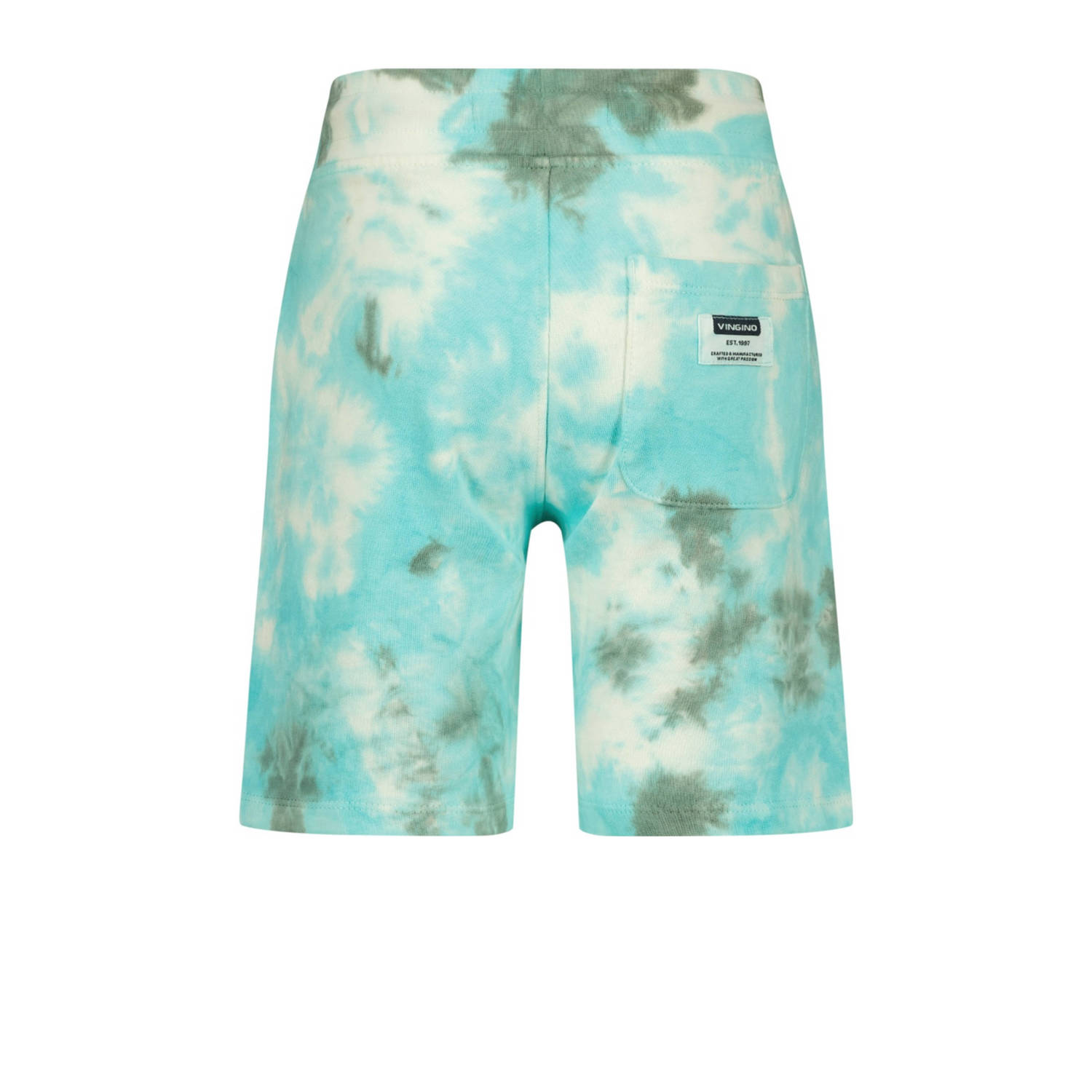 Vingino sweatshort Rouch met all over print aquablauw wit groen