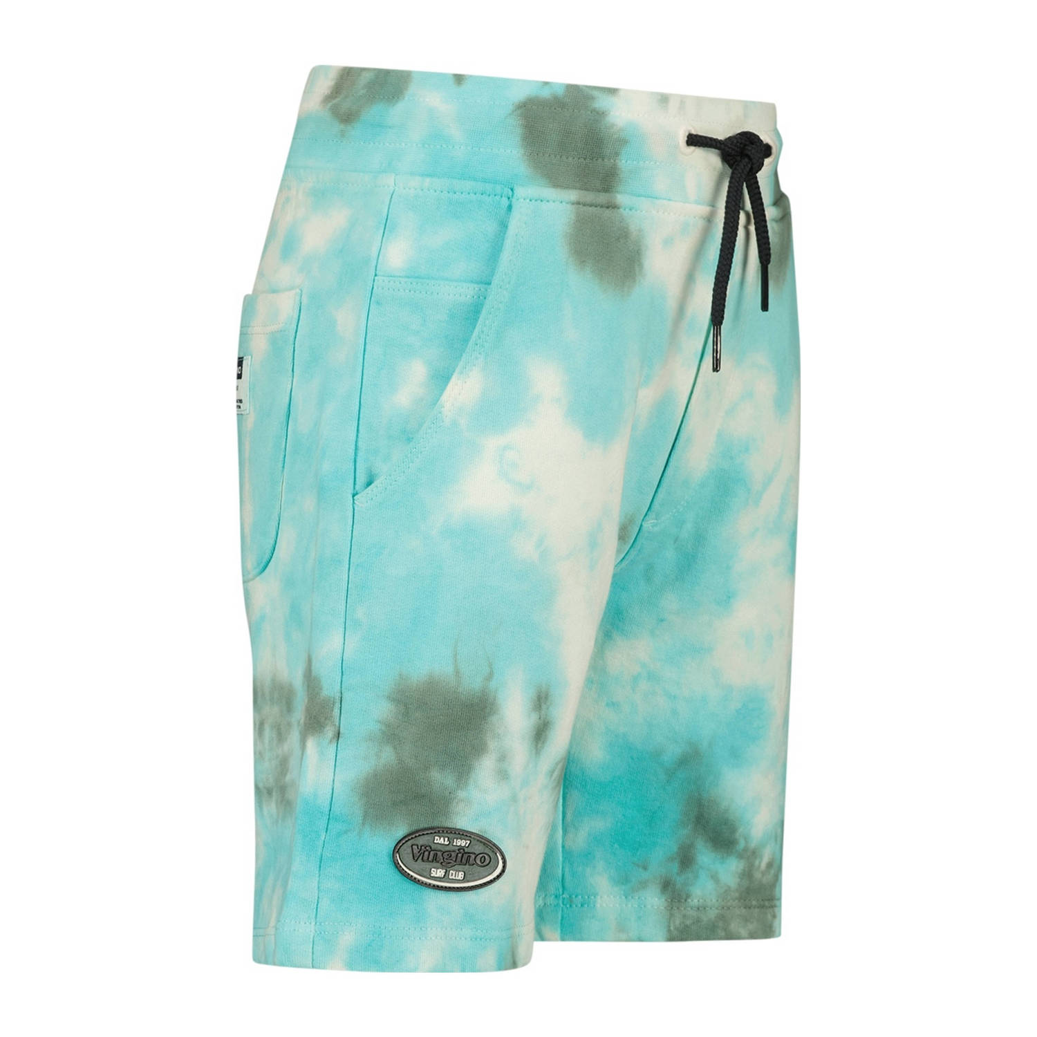 Vingino sweatshort Rouch met all over print aquablauw wit groen