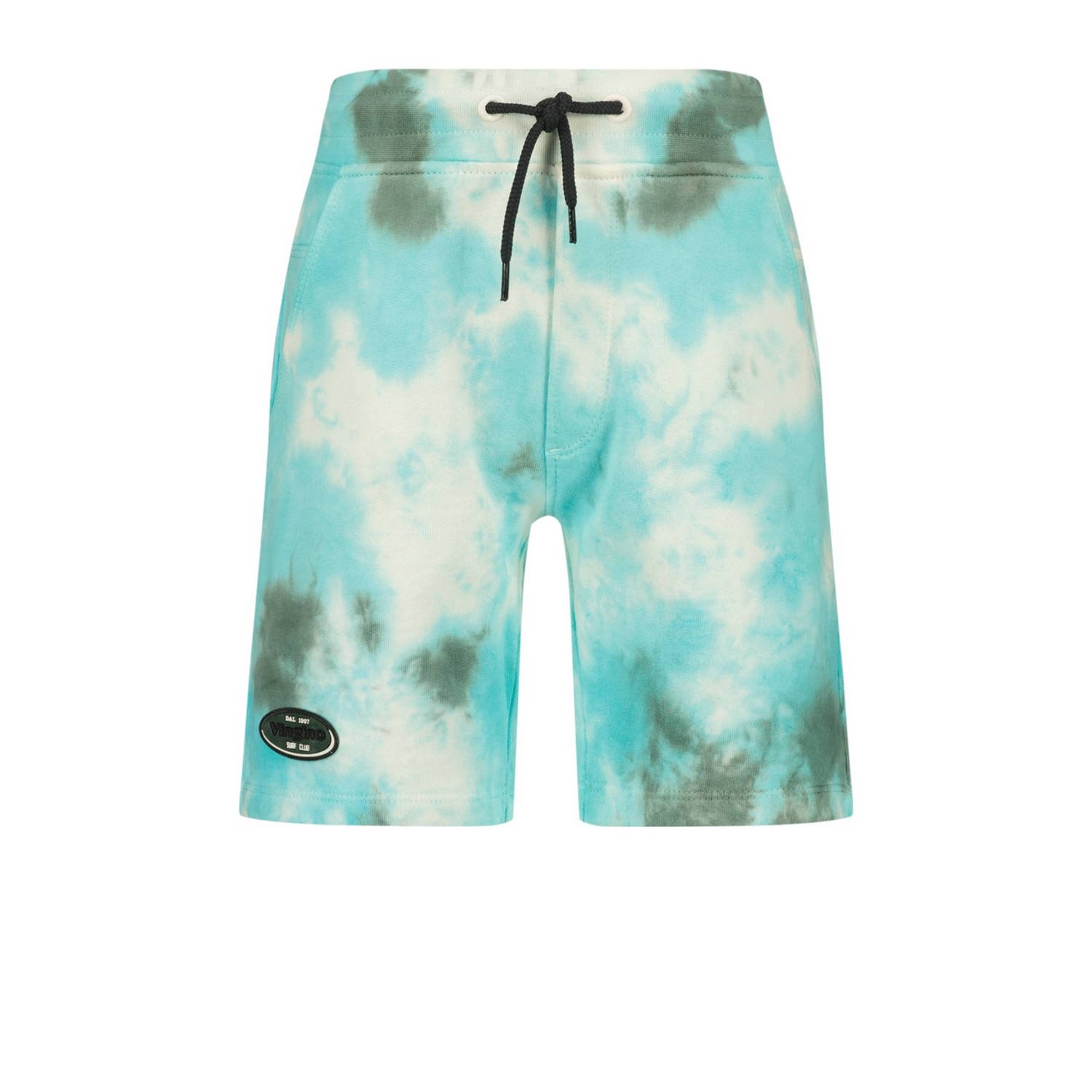 Vingino sweatshort Rouch met all over print aquablauw wit groen