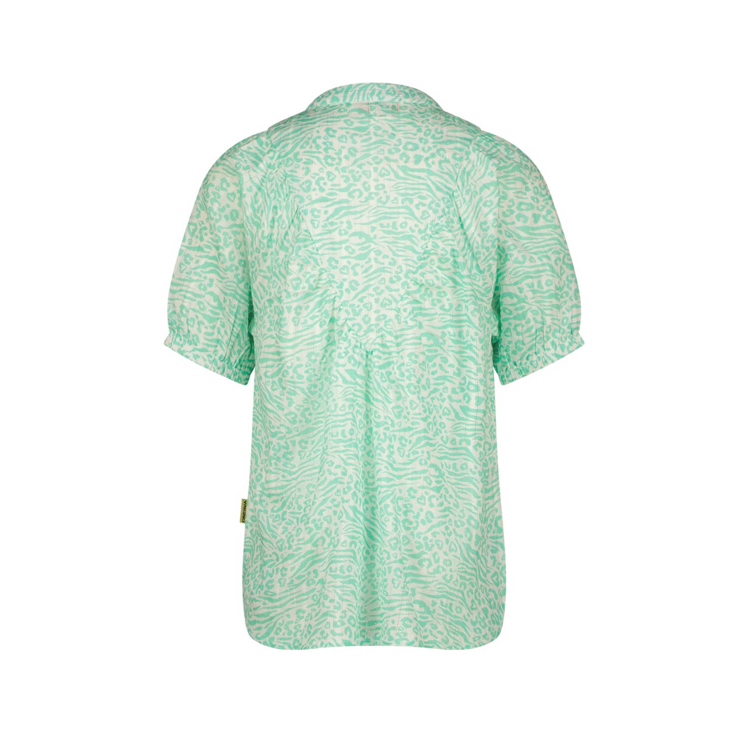 Vingino blouse Lirette met all over print mintgroen wit