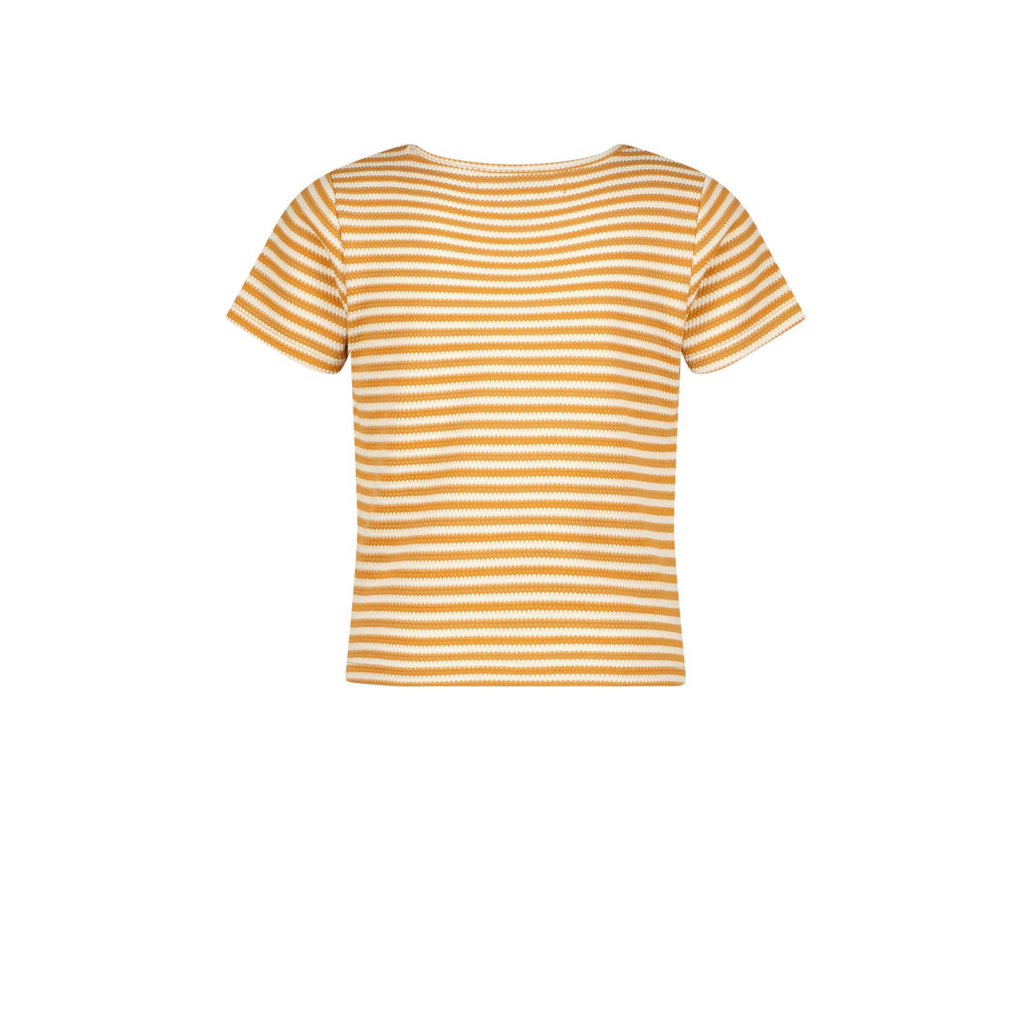 Vingino gestreept T-shirt Ireen lichtbruin ecru