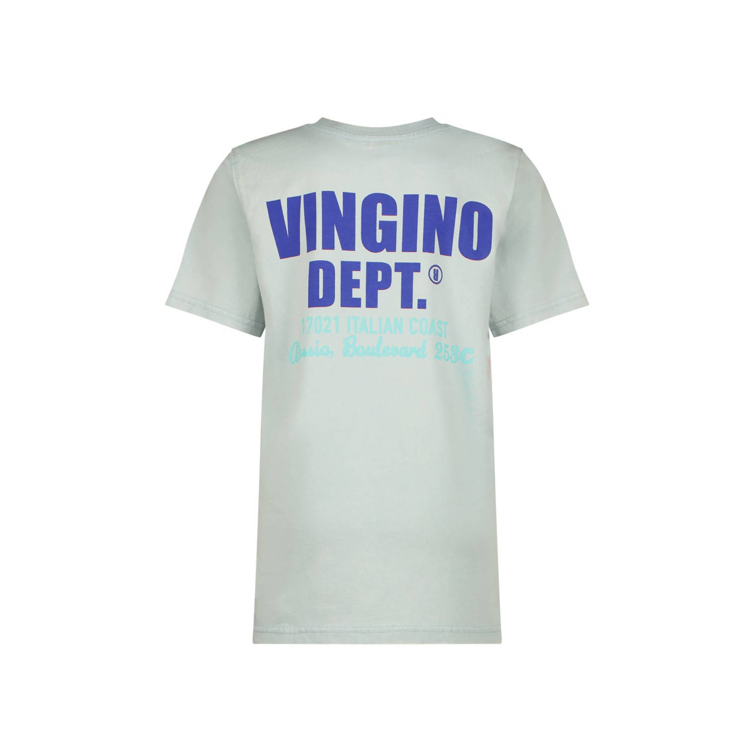 Vingino T-shirt met backprint lichtblauw