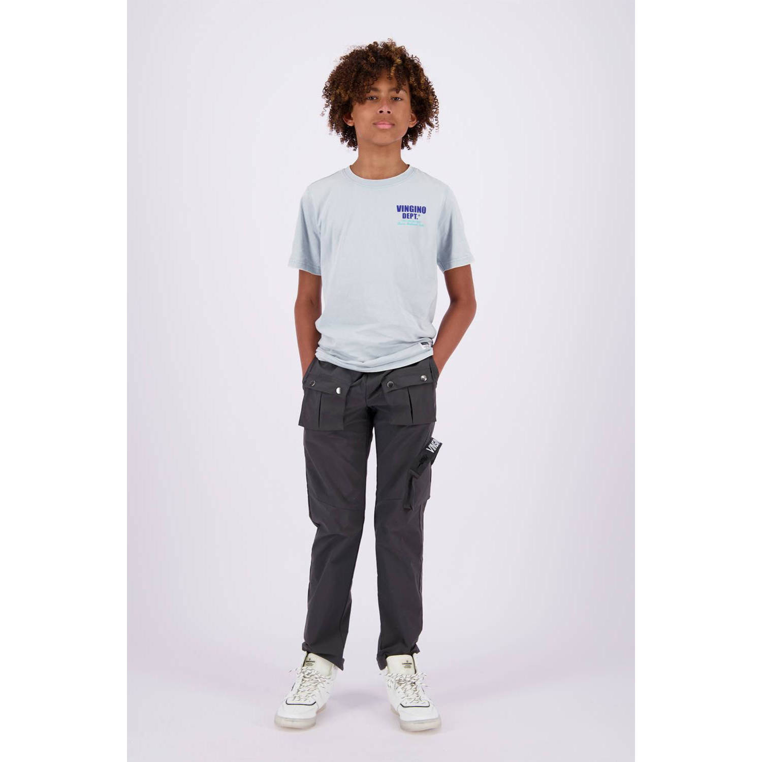 Vingino T-shirt met backprint lichtblauw