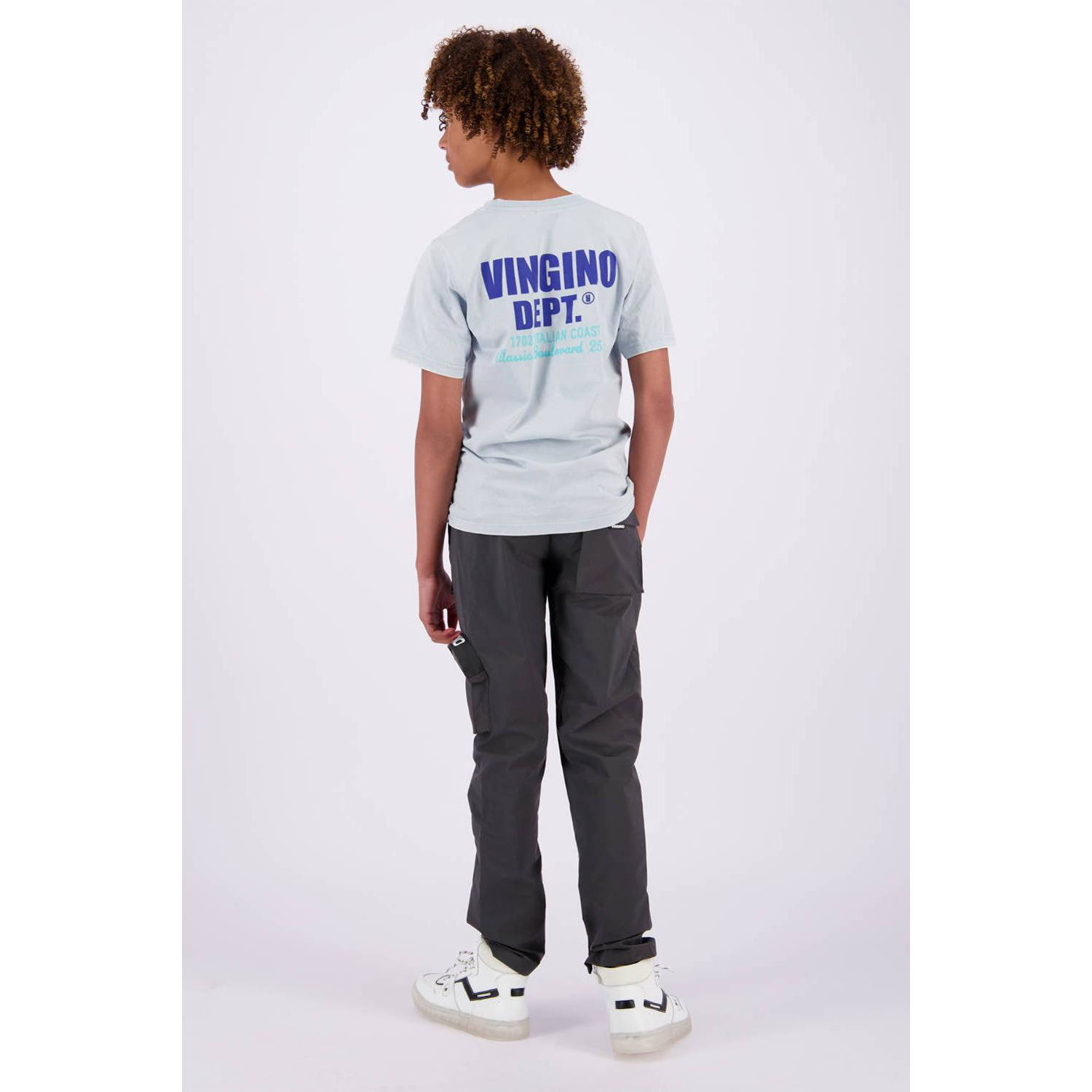 Vingino T-shirt met backprint lichtblauw