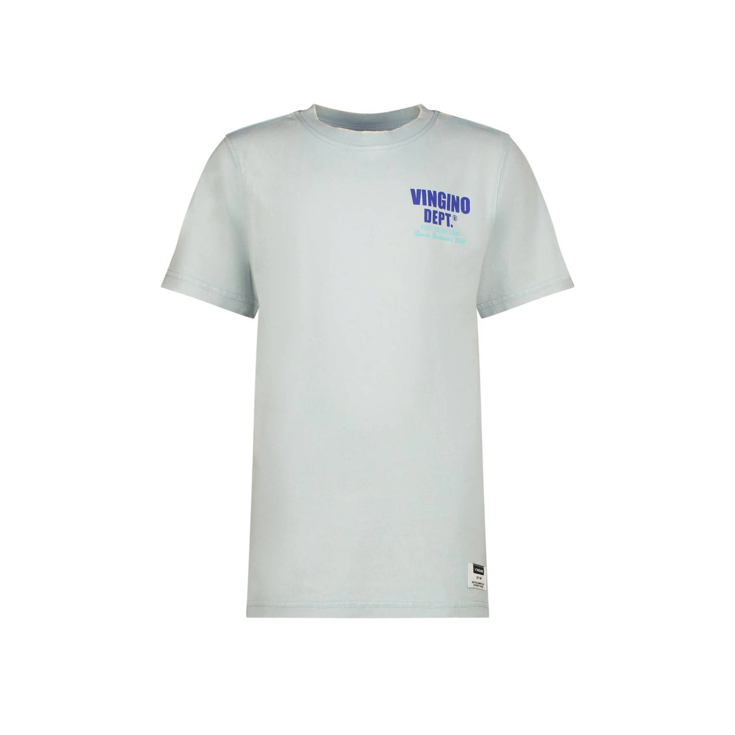 VINGINO T-shirt met backprint lichtblauw Jongens Katoen Ronde hals Backprint 164