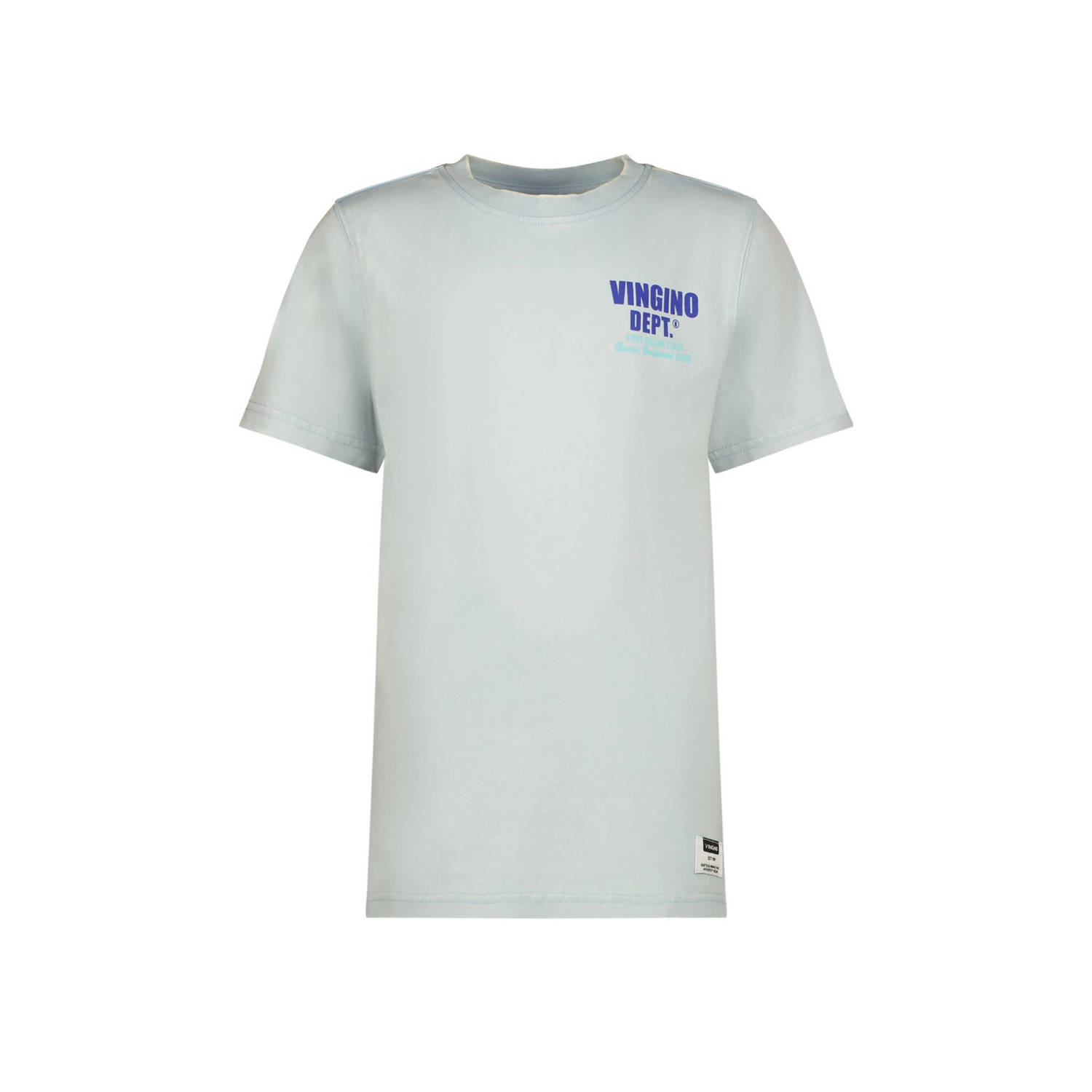 VINGINO T-shirt met backprint lichtblauw Jongens Katoen Ronde hals Backprint 128