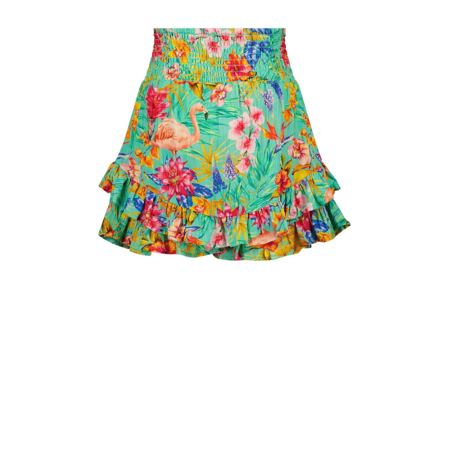 Vingino gebloemde skort Reily groen multicolor