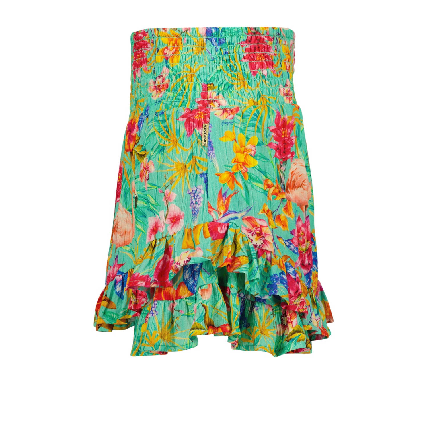 Vingino gebloemde skort Reily groen multicolor