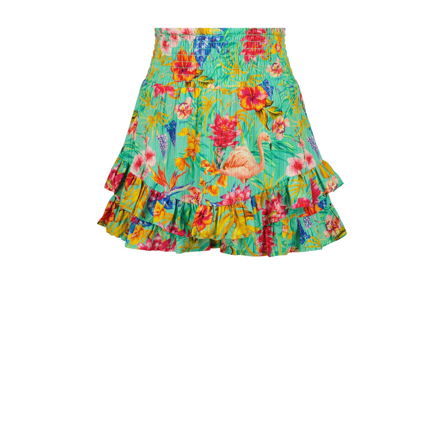 Vingino gebloemde skort Reily groen multicolor