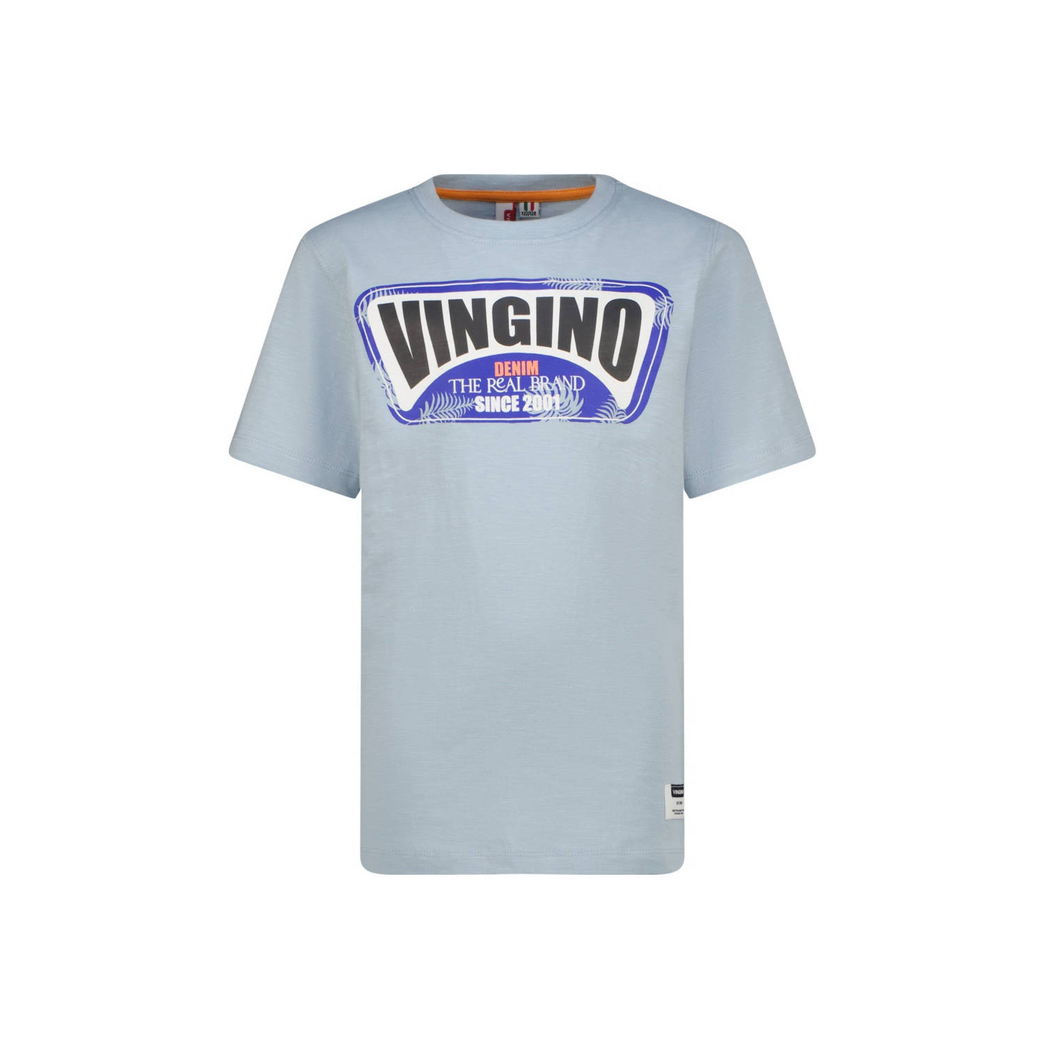 VINGINO T-shirt Hefor met logo lichtblauw Jongens Katoen Ronde hals Logo 128