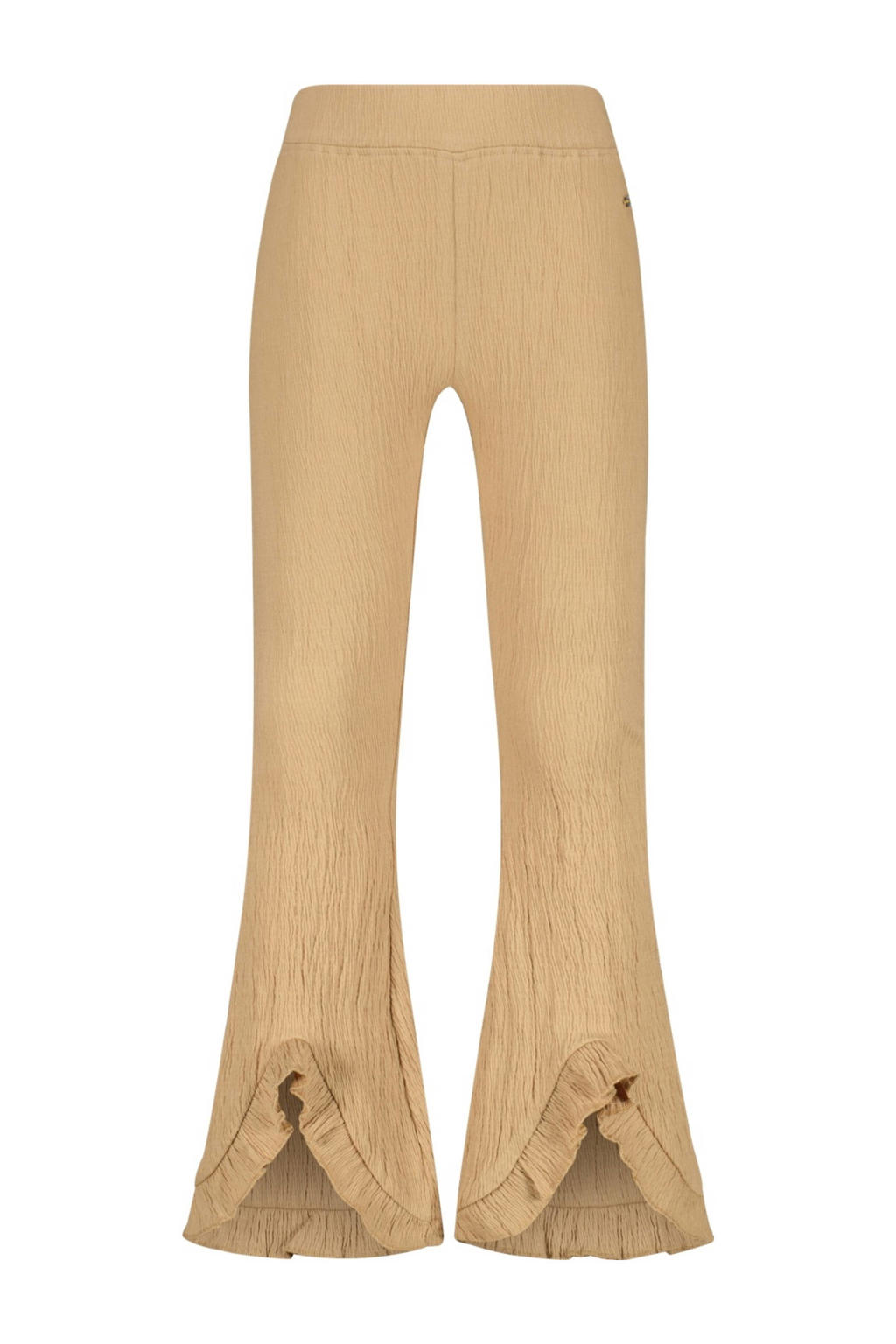 Zandkleurige meisjes Vingino broek Storm steen met elastische tailleband en effen