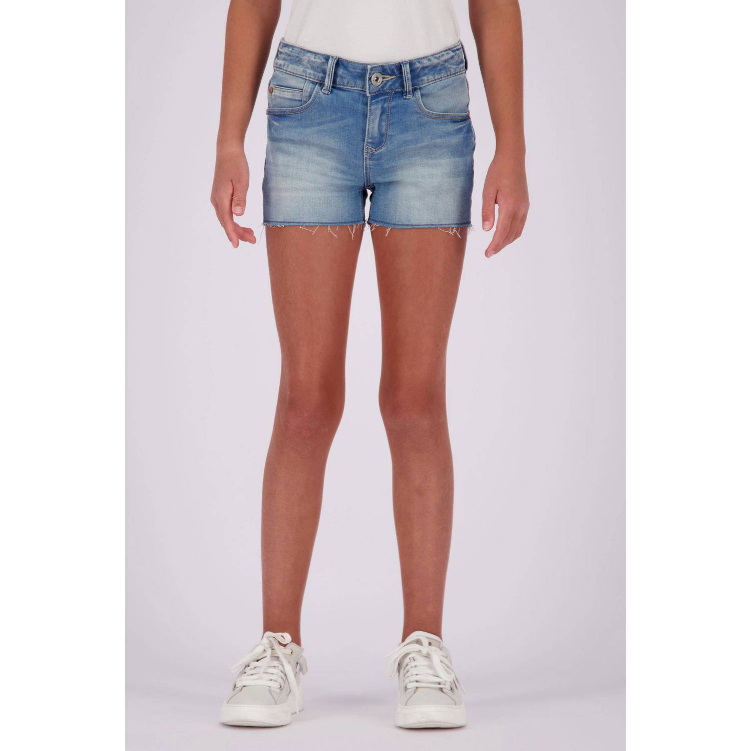 VINGINO denim short Daizy mid blue wash Korte broek Blauw Meisjes Stretchdenim 128