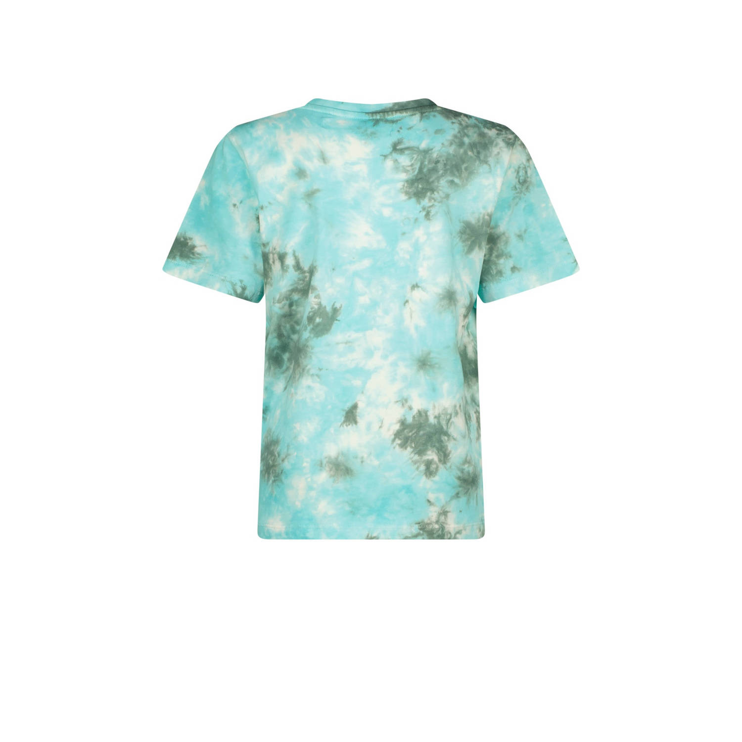 Vingino T-shirt Houc met all over print aquablauw groen