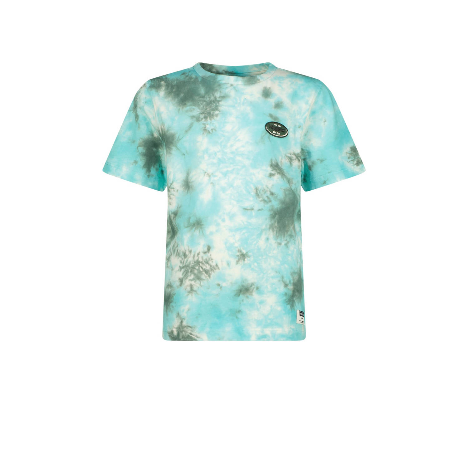 VINGINO T-shirt Houc met all over print aquablauw groen Jongens Katoen Ronde hals 128