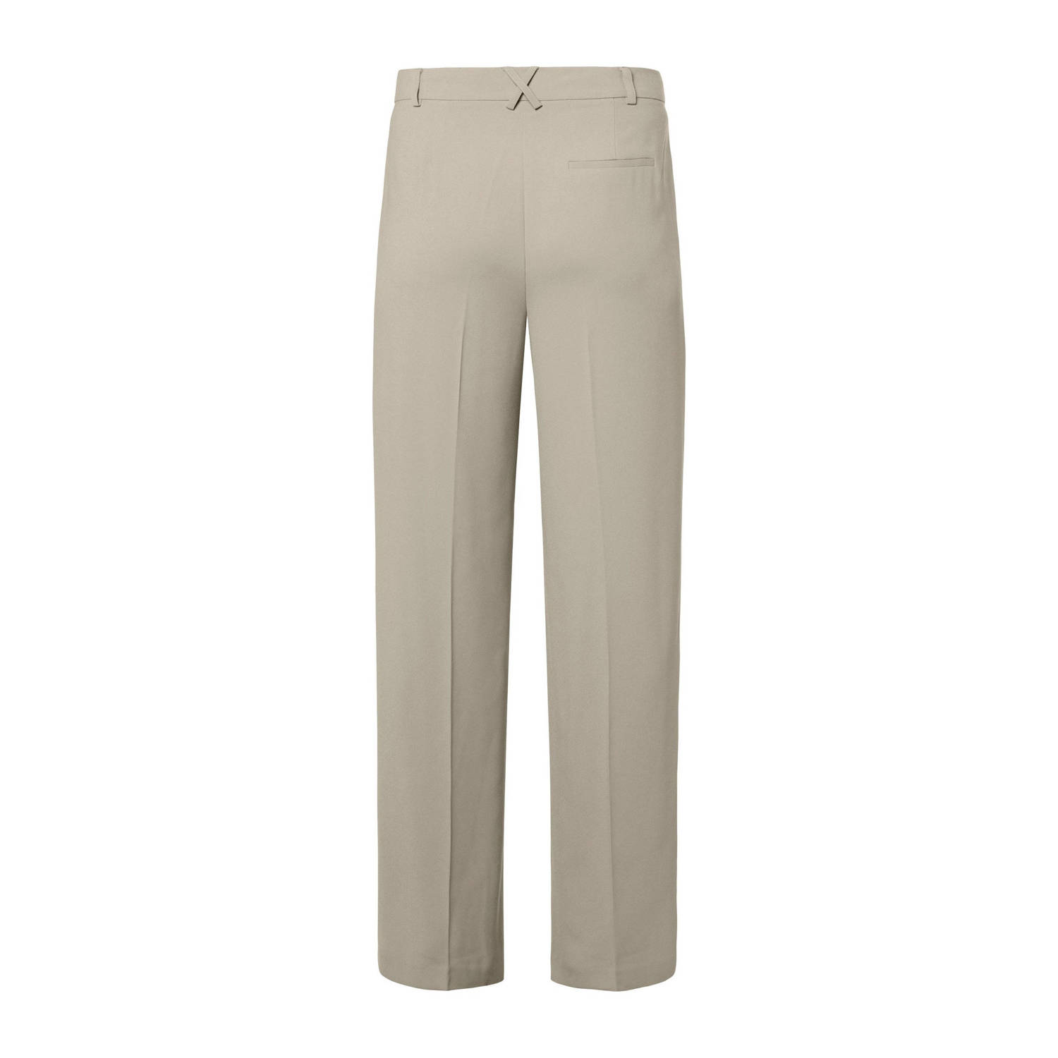 Beaumont high waist straight fit pantalon James van gerecycled polyester taupe