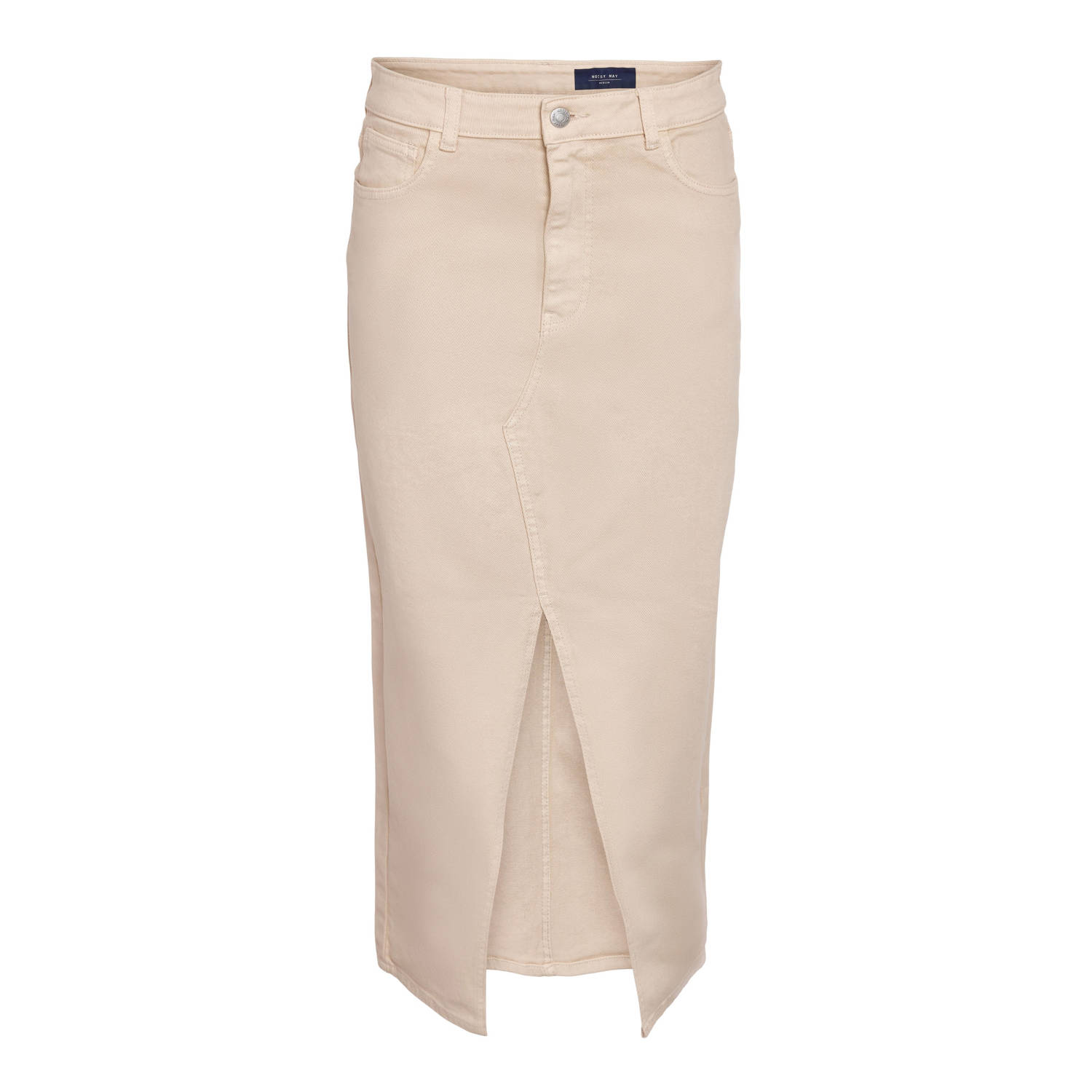 Noisy May Gekleurde Denim Rok met Split Beige Dames