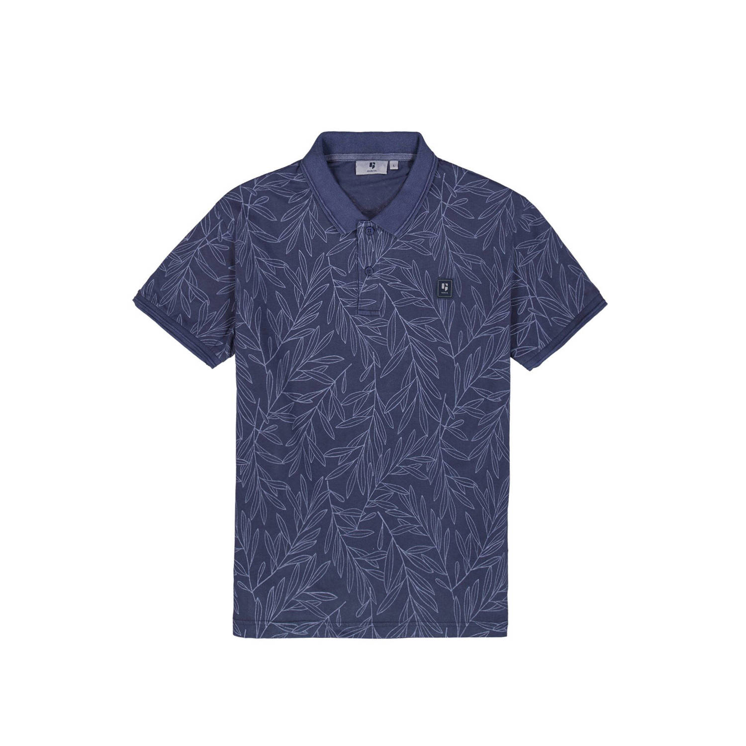 Garcia polo met all over print donkerblauw