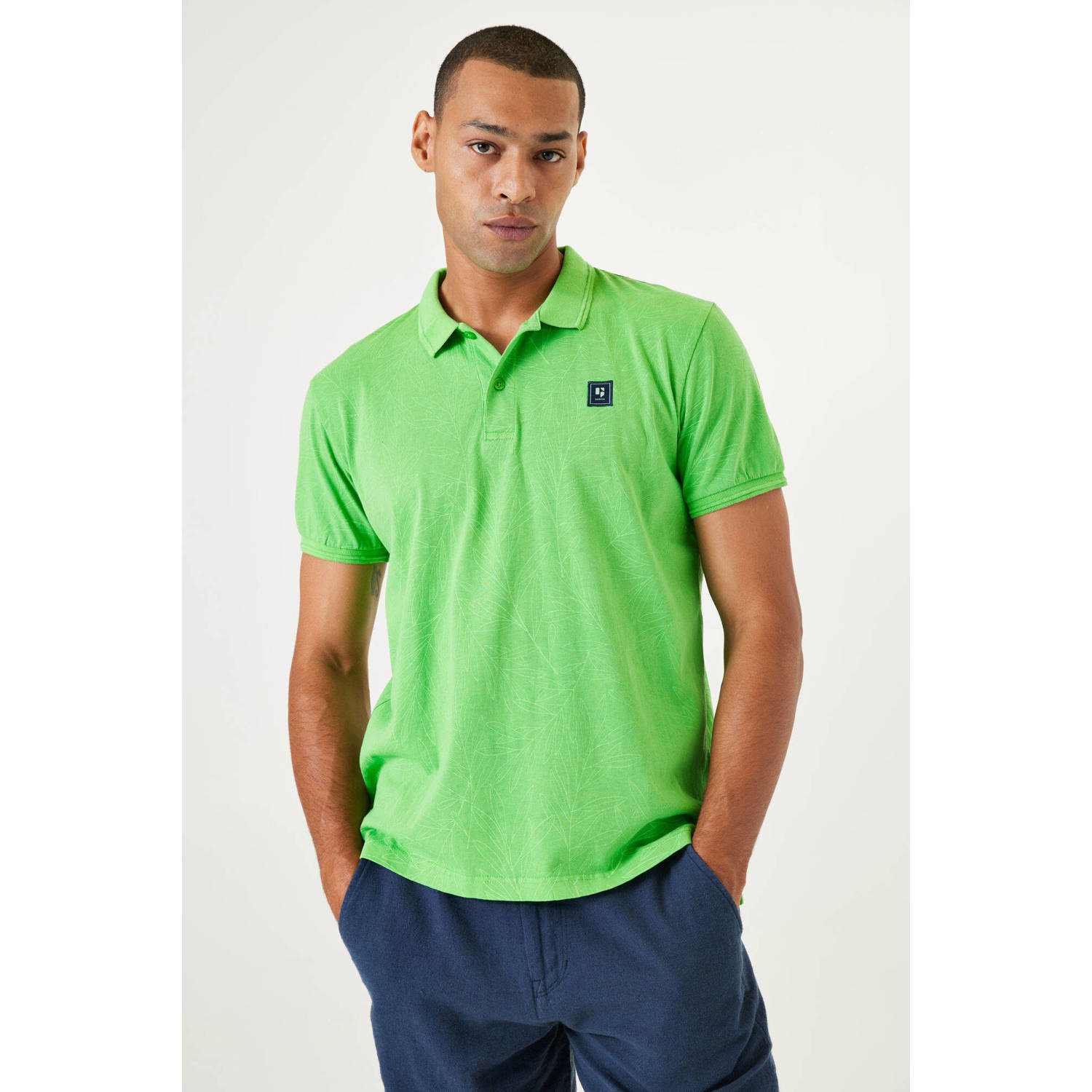 Garcia polo met all over print groen