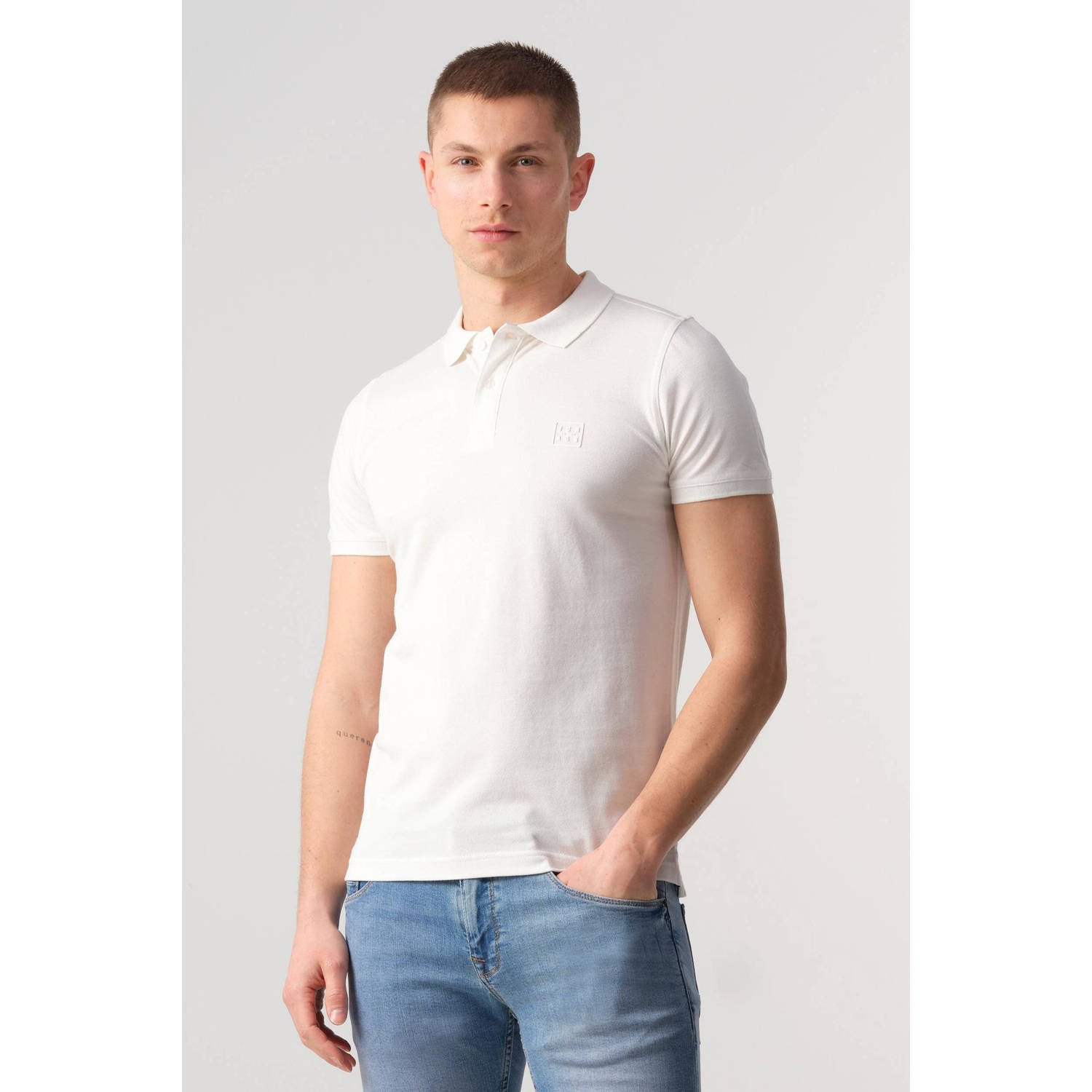 J.C. Rags polo met logo coconut milk