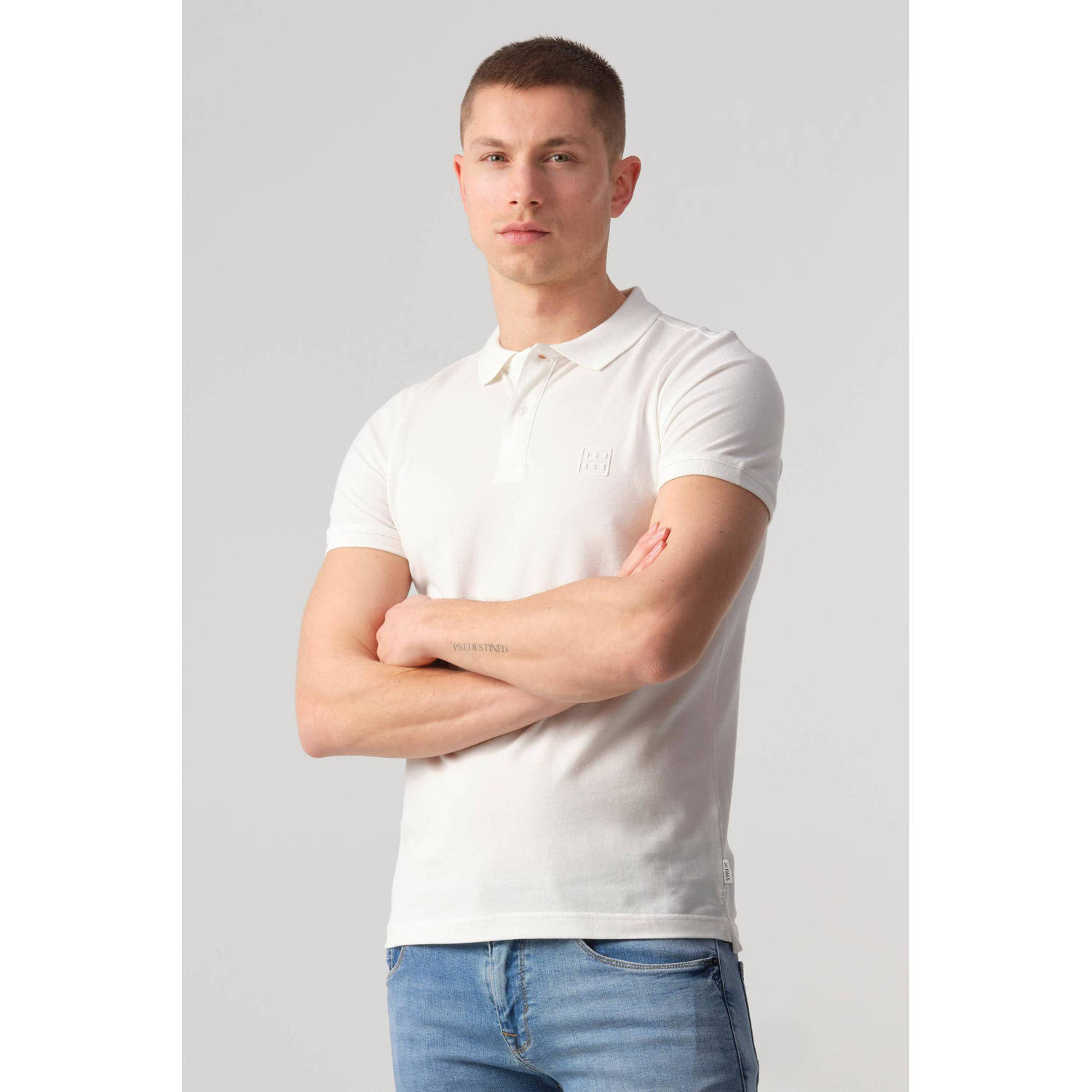 J.C. Rags polo met logo coconut milk