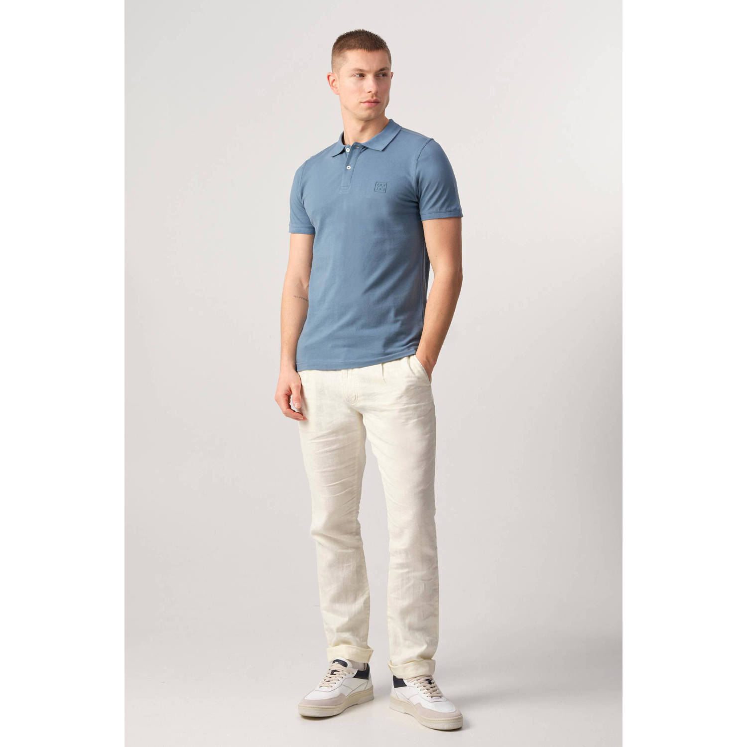 J.C. Rags polo Chase met logo bluefin