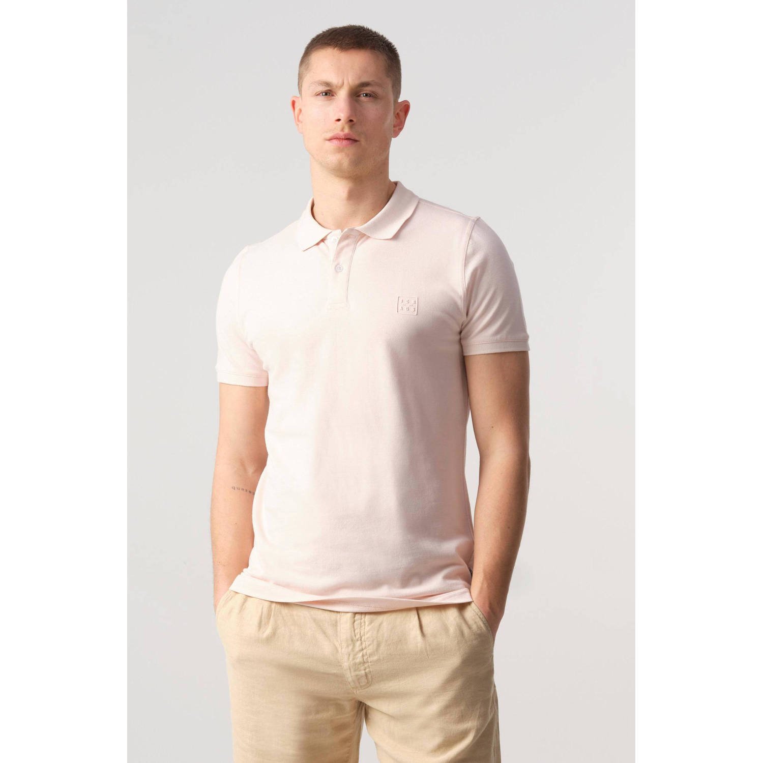 J.C. Rags polo met logo pink salt