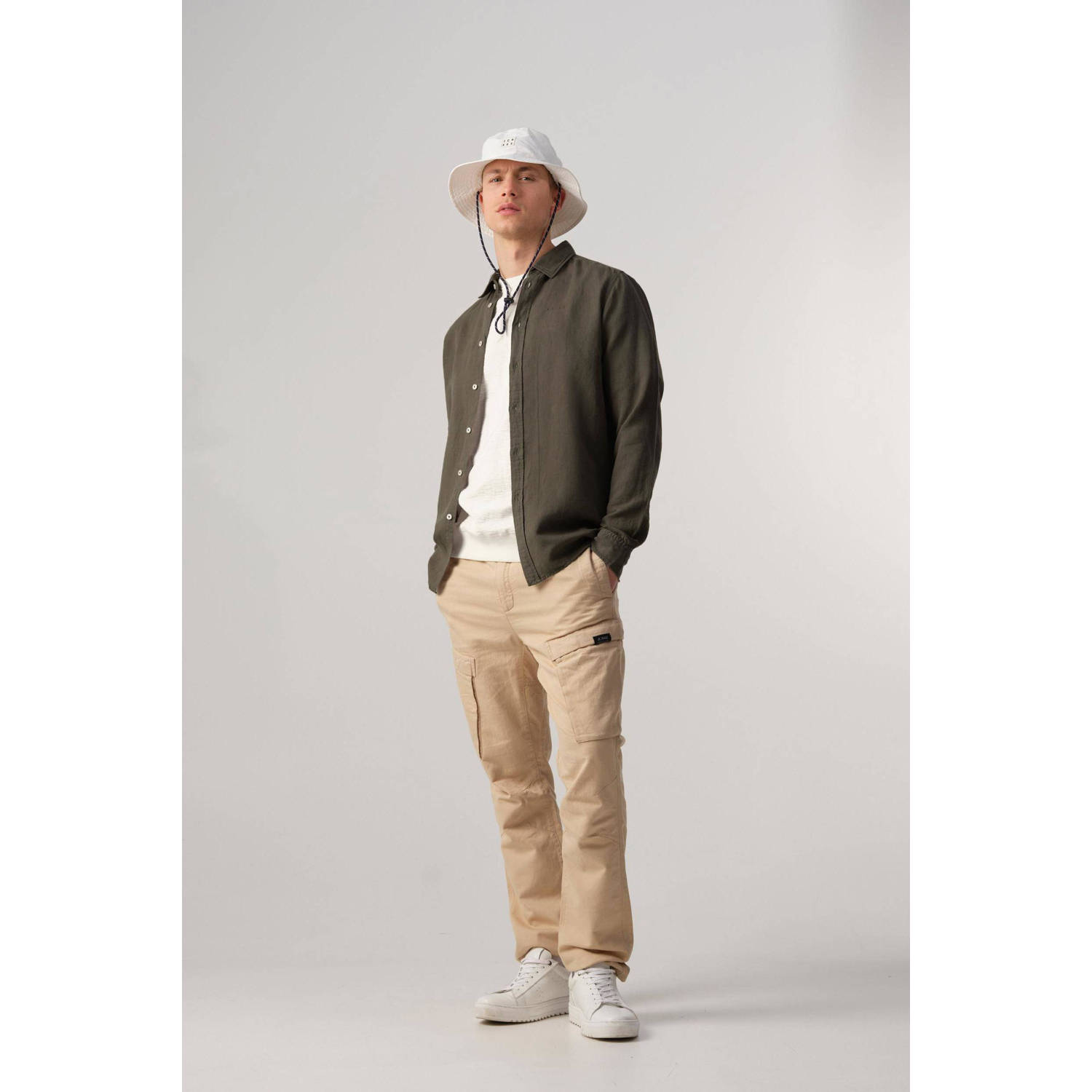 J.C. Rags regular fit overhemd Jayden Linen burned green