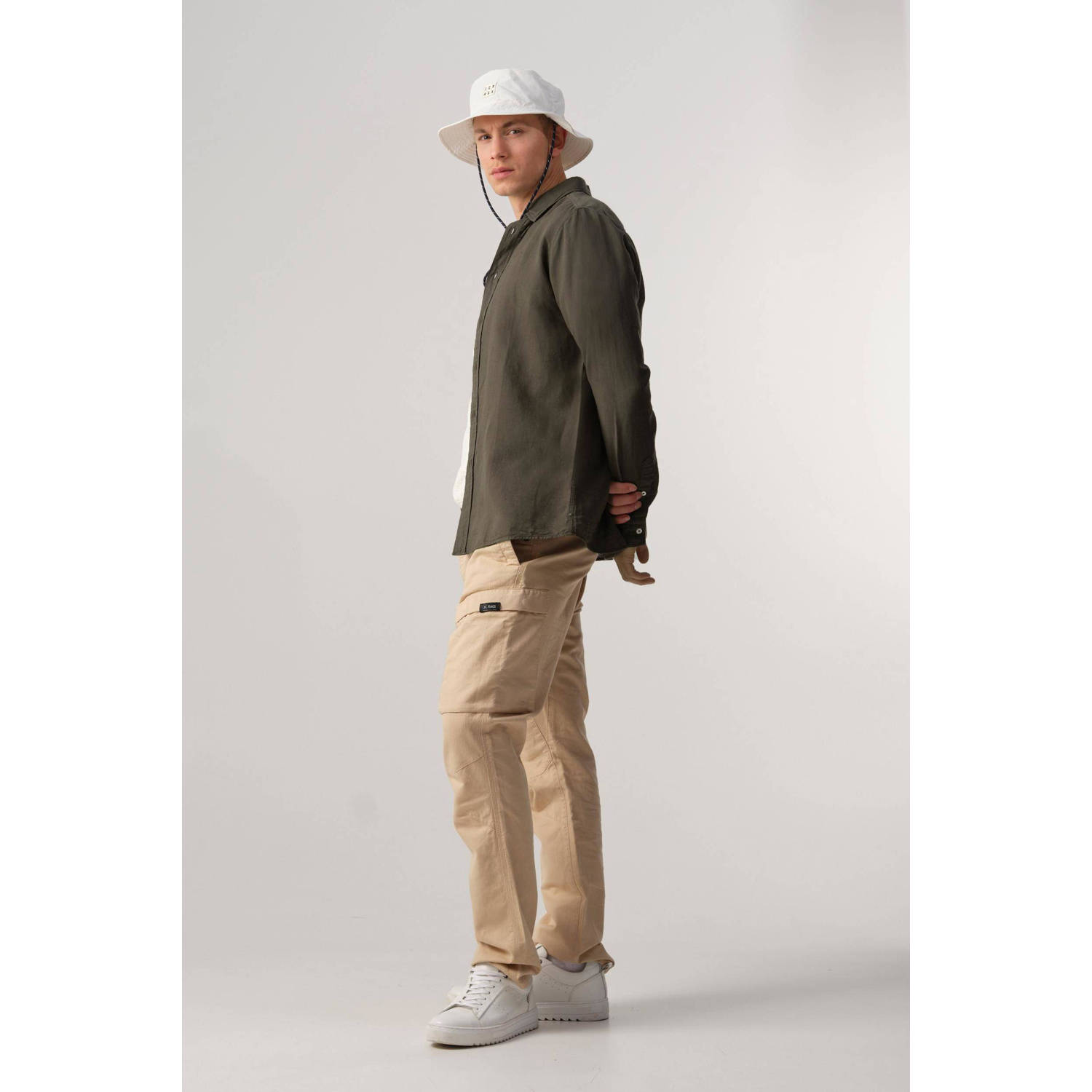 J.C. Rags regular fit overhemd Jayden Linen burned green