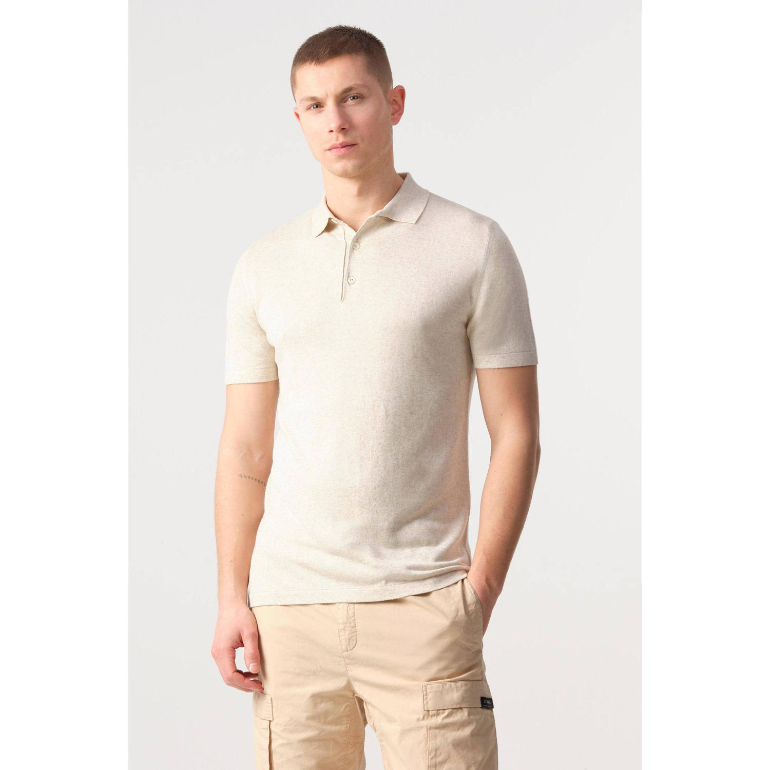 J.C. Rags gemêleerde regular fit polo safari