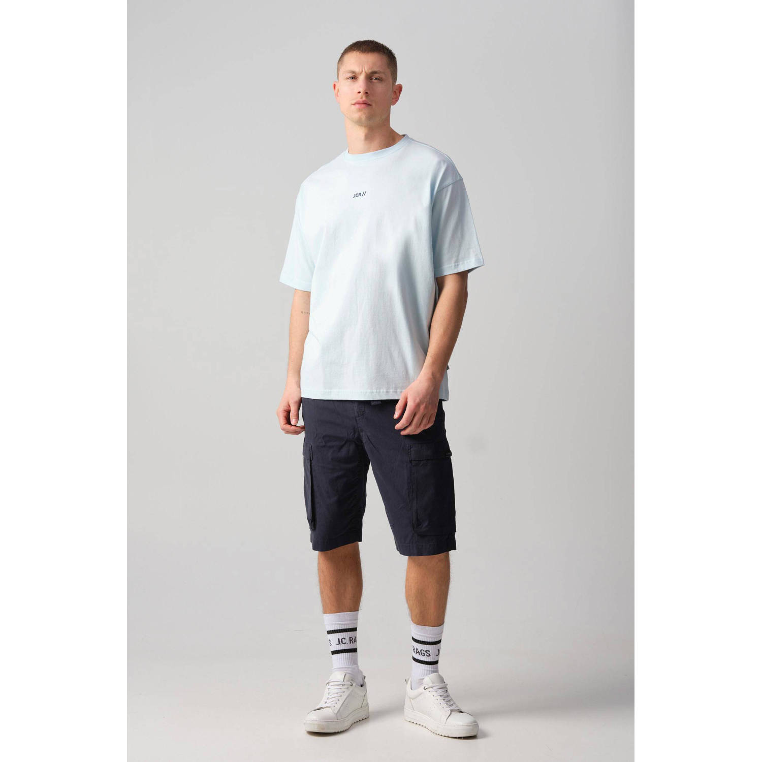 J.C. Rags T-shirt Tony met logo baby blue